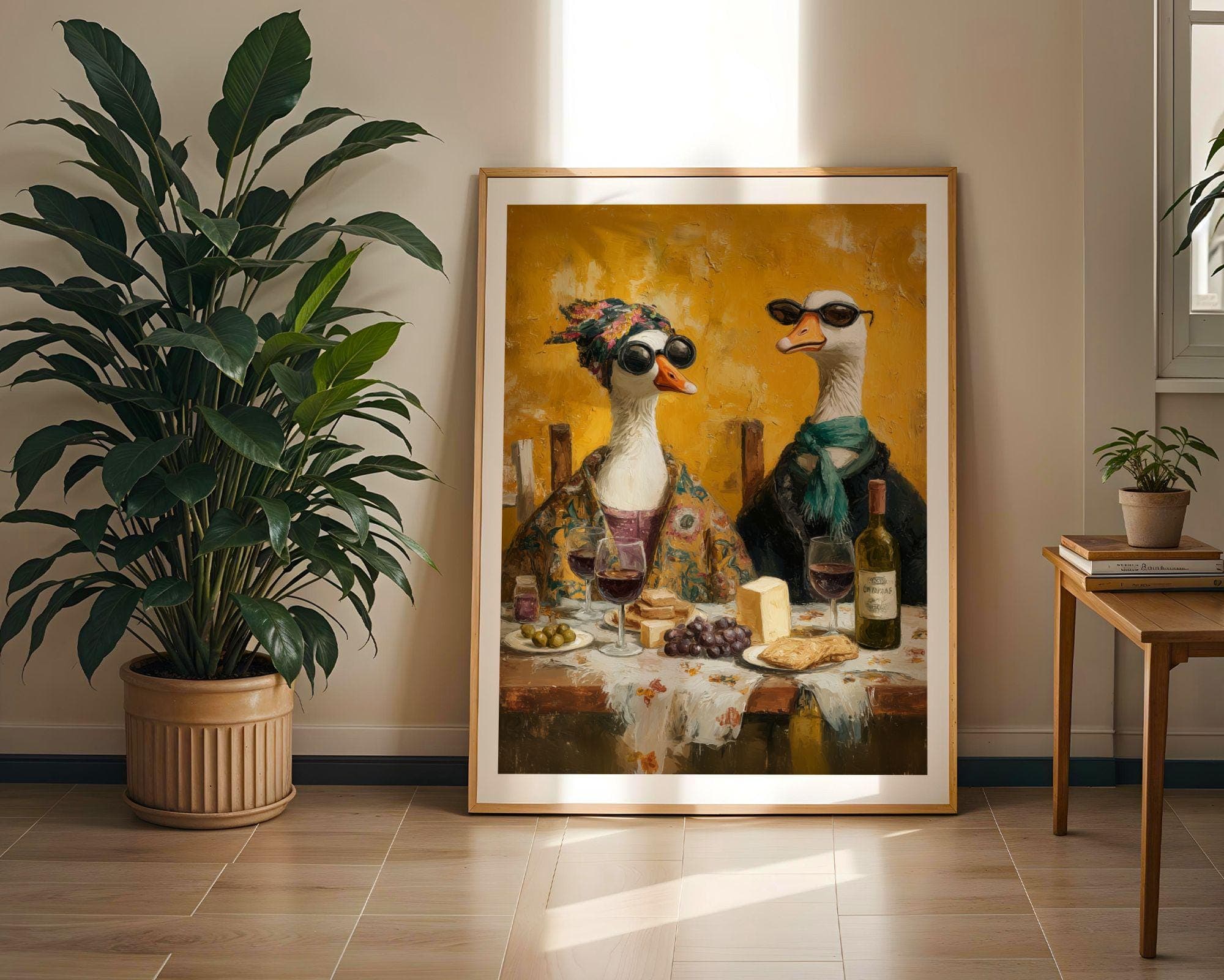 Funny Duck Wall Art, Funny Goose Art, Quirky Wall Art for Kitchen, Funny Kitchen Art, Wine Lover Wall Art, Silly Goose Wall Print, Digital - view 7