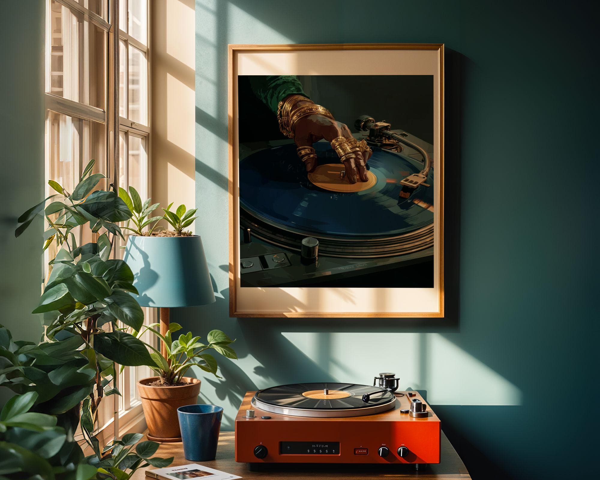 Hip Hop Wall Art, Vinyl Record Music Wall Art, Turntable Poster Printable, Hip Hop Music Decor, Music Lover Wall Art, Music Lover Gift - view 3
