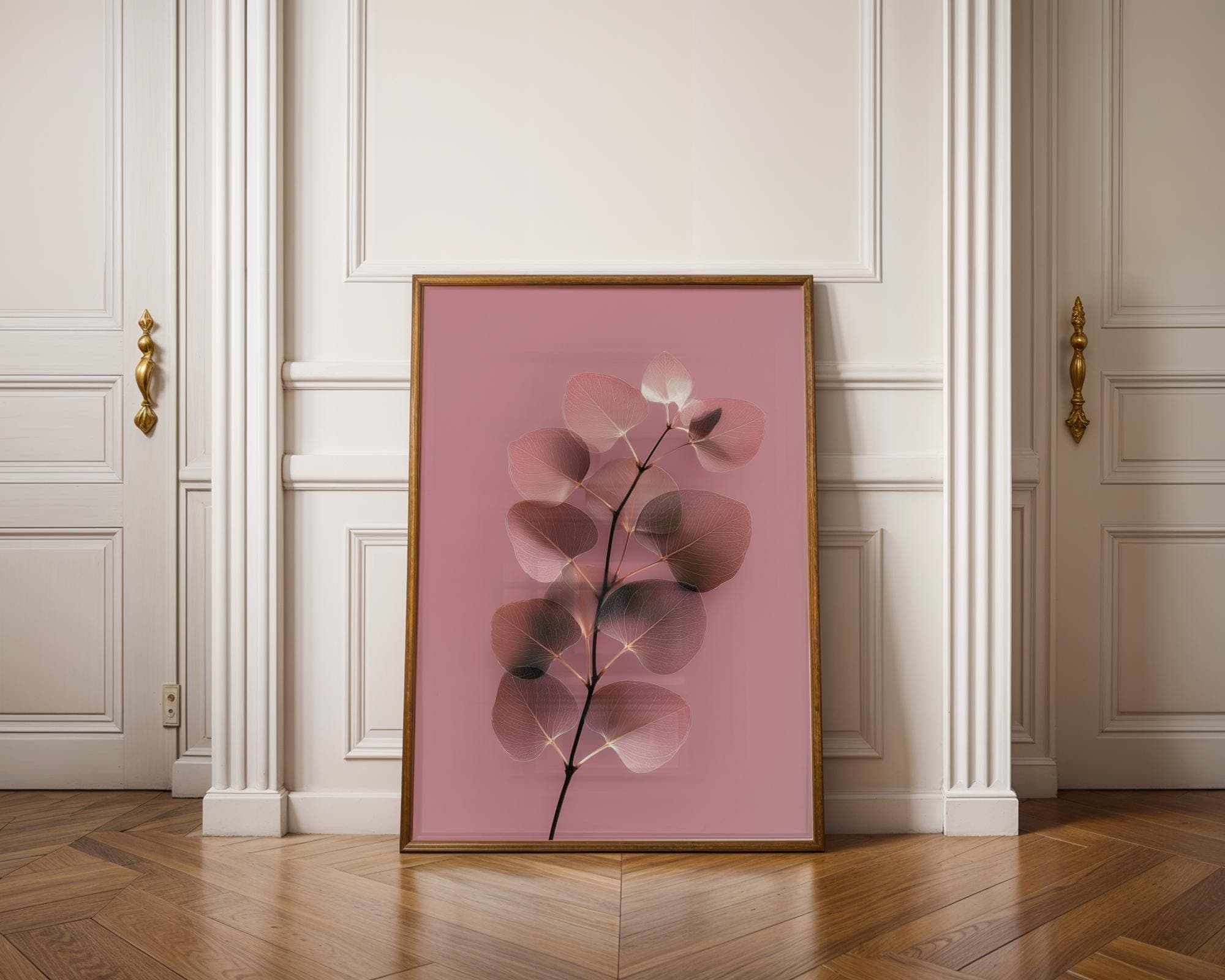 Soft Pink X-Ray Leaf Botanical Wall Art Print, Minimal Botanical Print, Soft Modern Nature Wall Art, Soft Pink Minimal Decor Poster