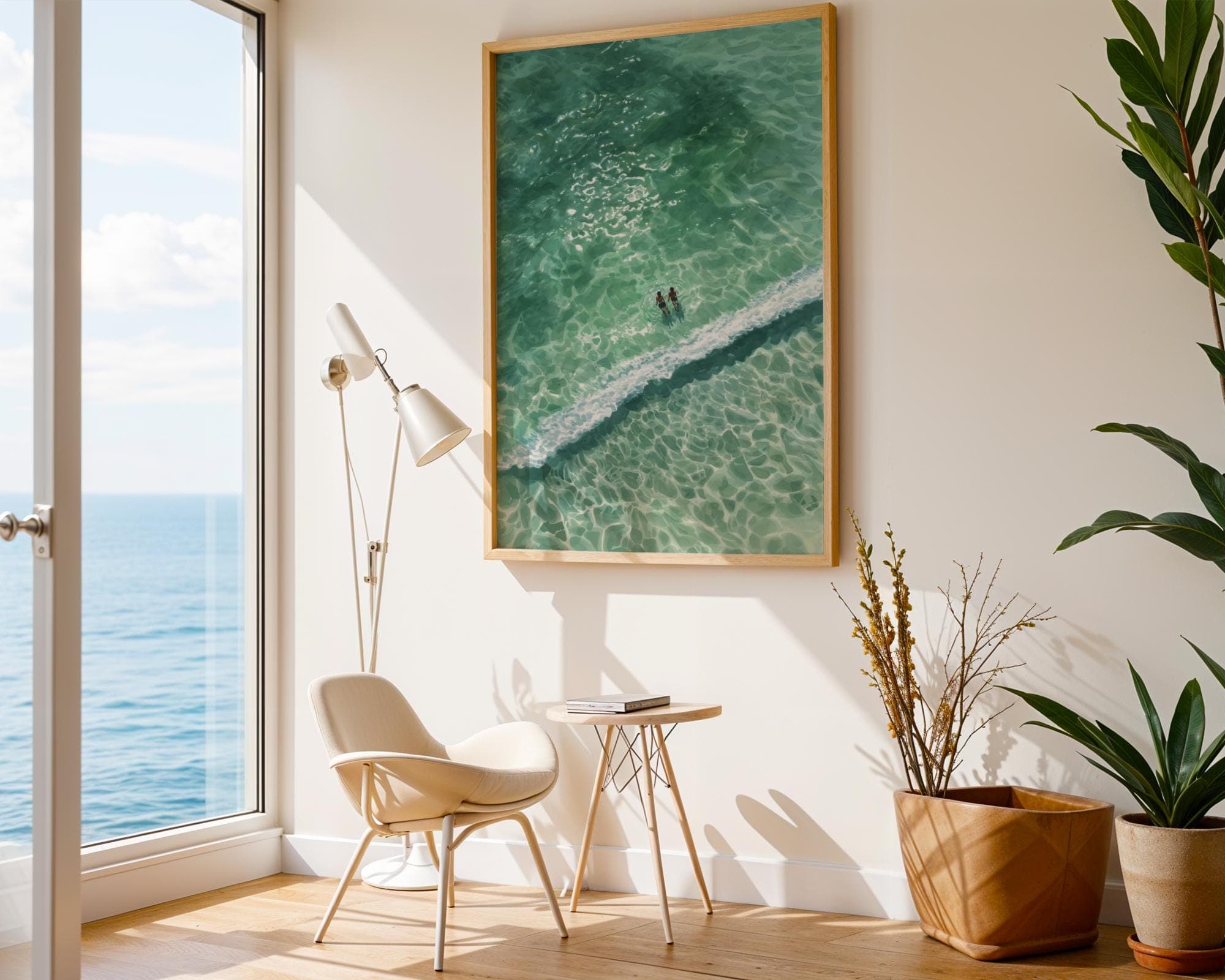 Turquoise Sea Wall Decor, Aerial Beach Poster, Digital Download, Beach House Art Print, Modern Ocean Poster, Tropical Beach Art, Seaside Art - view 4