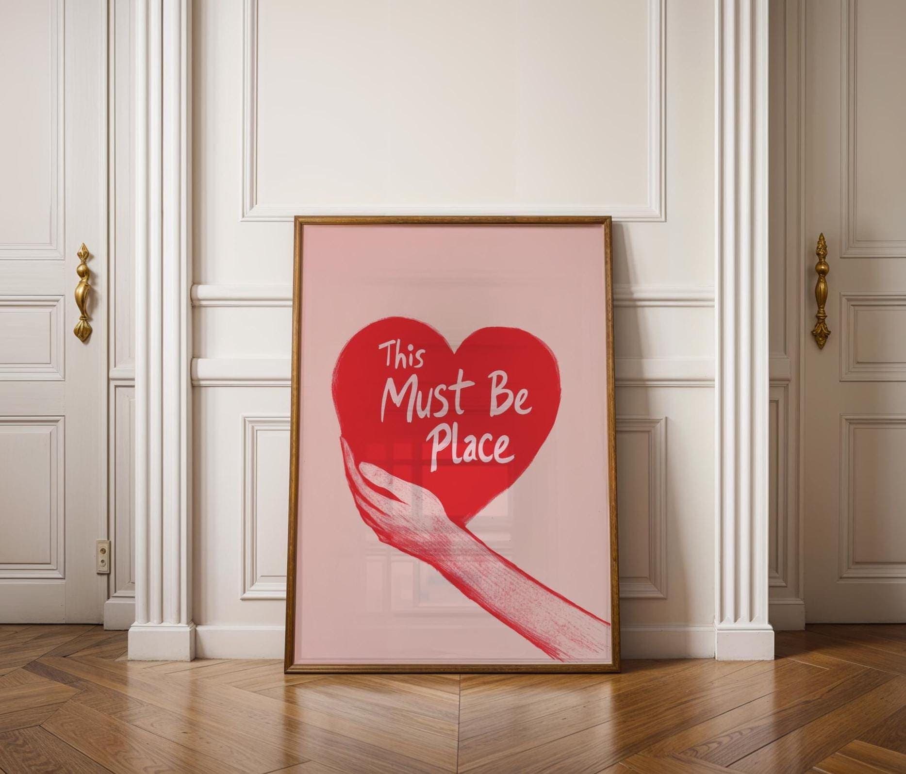 This Must Be The Place Digital Print, Cute Preppy Wall Art, Trendy Printable Poster, Valentines Day Gift Idea, Valentines Day Digital Print