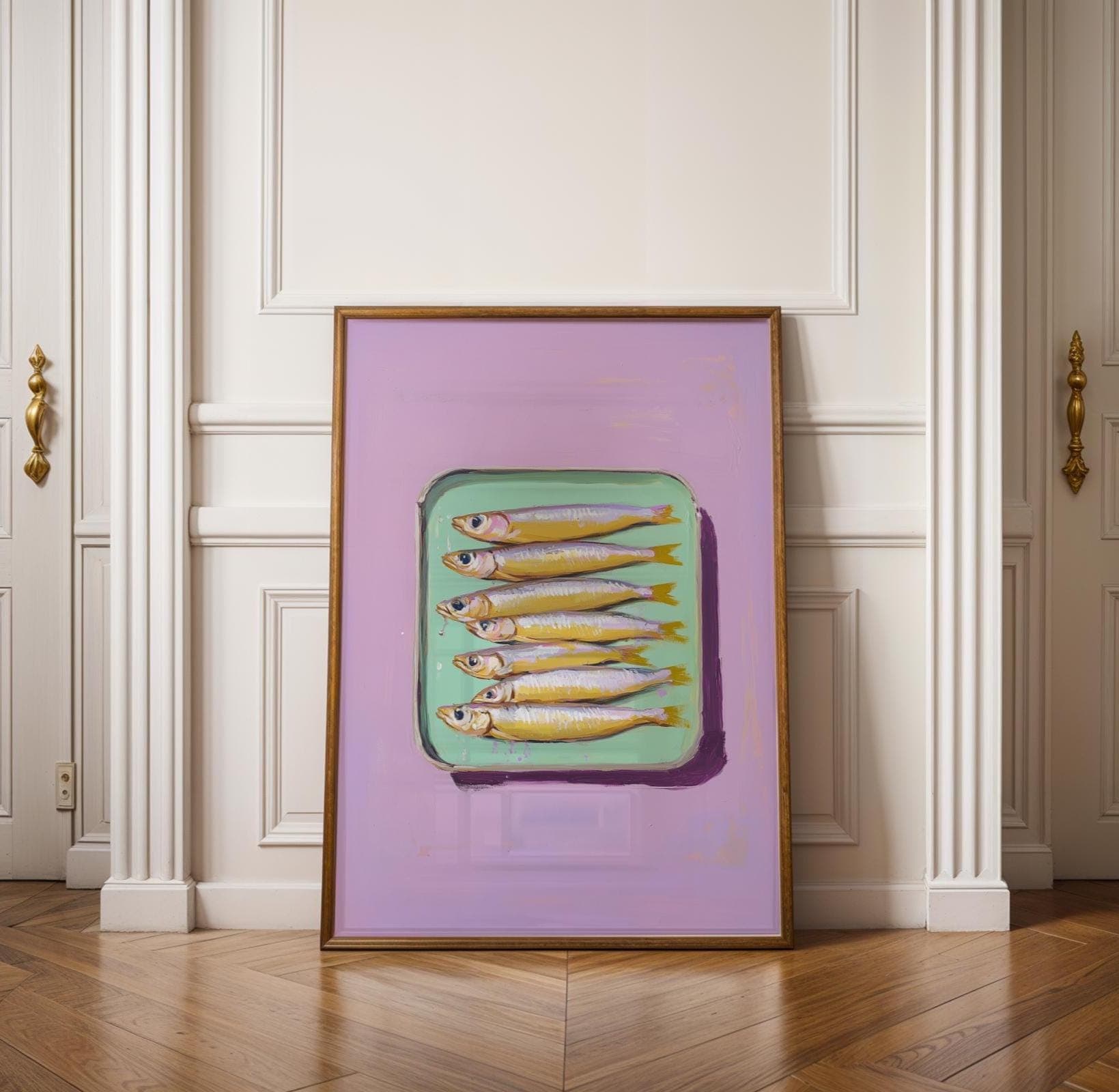 Sardines Print, Kitchen Print, Sardines Tin Wall Art, Dining Room Decor, Retro Food, Vintage Kitchen Decor, Fish Poster, Trendy Seafood Art