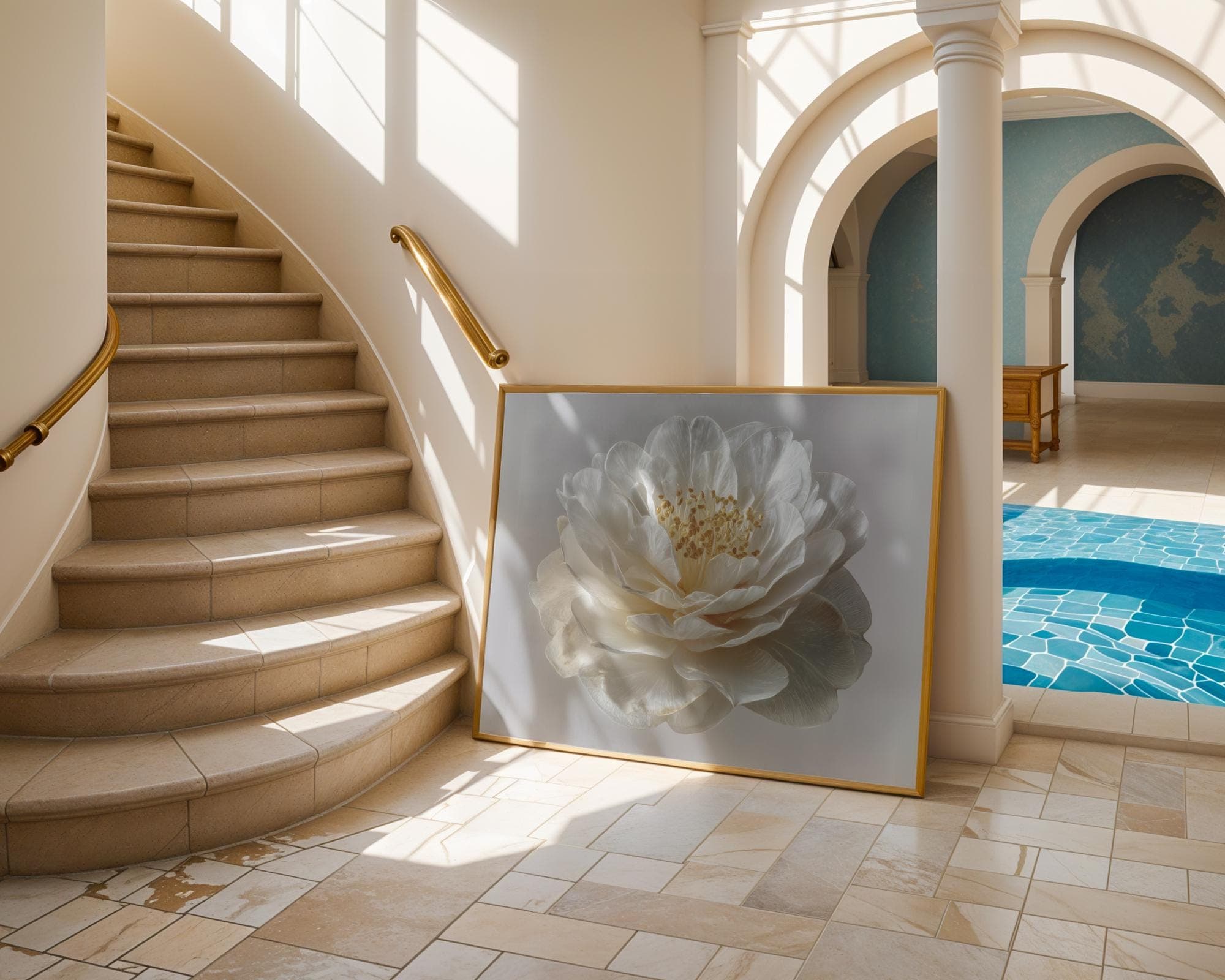 White Peony Wall Art Neutral Botanical Digital Print Minimalist Floral Bedroom Poster, Minimalist Botanical Flower Print,Romantic Floral Art - view 5