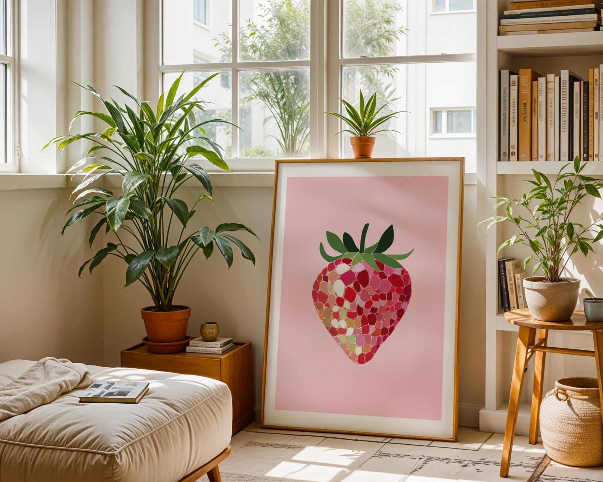 Pink Disco Strawberries Art Print | Wall Art Poster | Pink Kitchen Decor, Preppy | Trendy | Kitchen Decor | Digital PRINTABLE, UNFRAMED Art - view 6