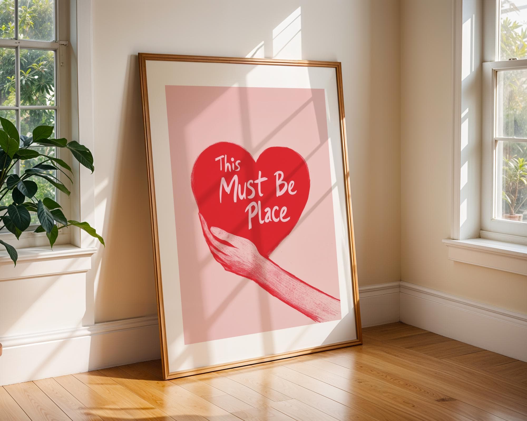 This Must Be The Place Digital Print, Cute Preppy Wall Art, Trendy Printable Poster, Valentines Day Gift Idea, Valentines Day Digital Print - view 2