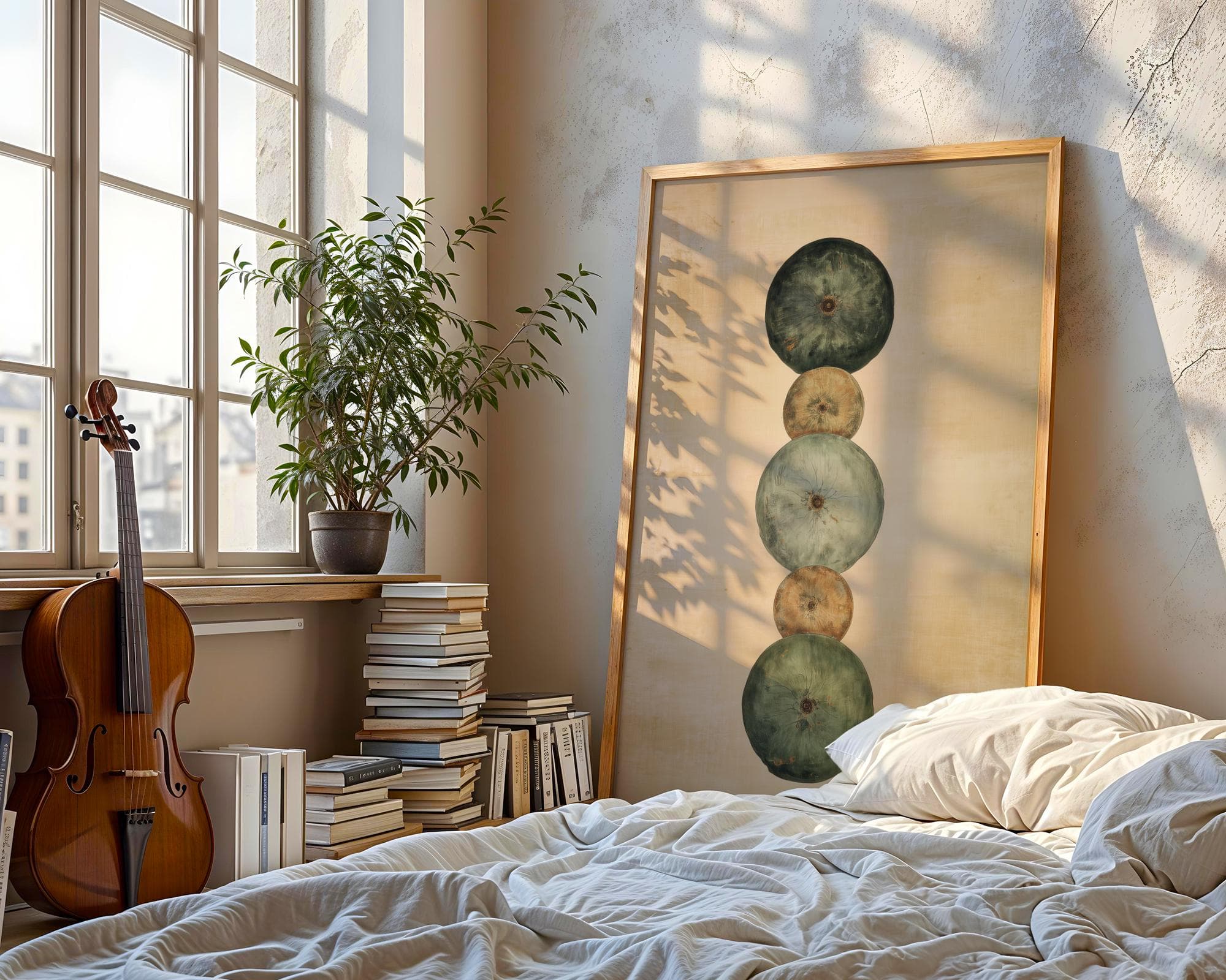 Minimalist Organic Wall Art, Abstract Nature Circles Print, Zen Neutral Poster, Earth Tone Organic Circle Print Minimal Nature Decor Poster - view 6