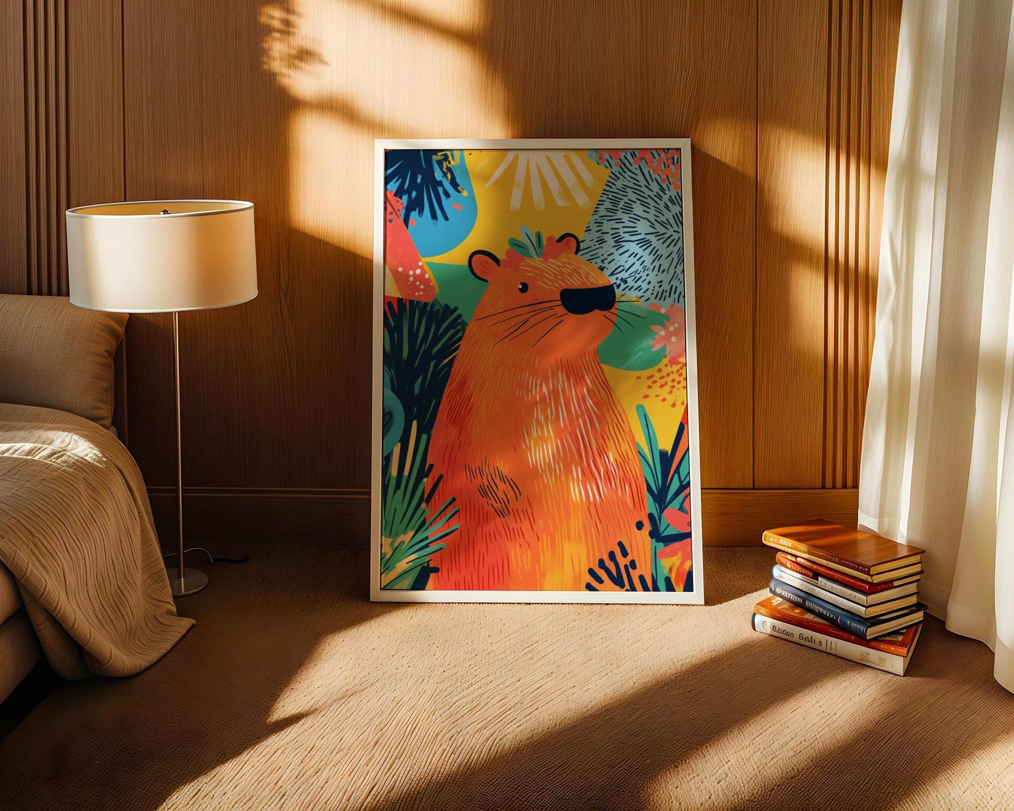 Tropical Capybara Art Print ā Colorful Jungle Boho Decor (Digital Download) - view 4