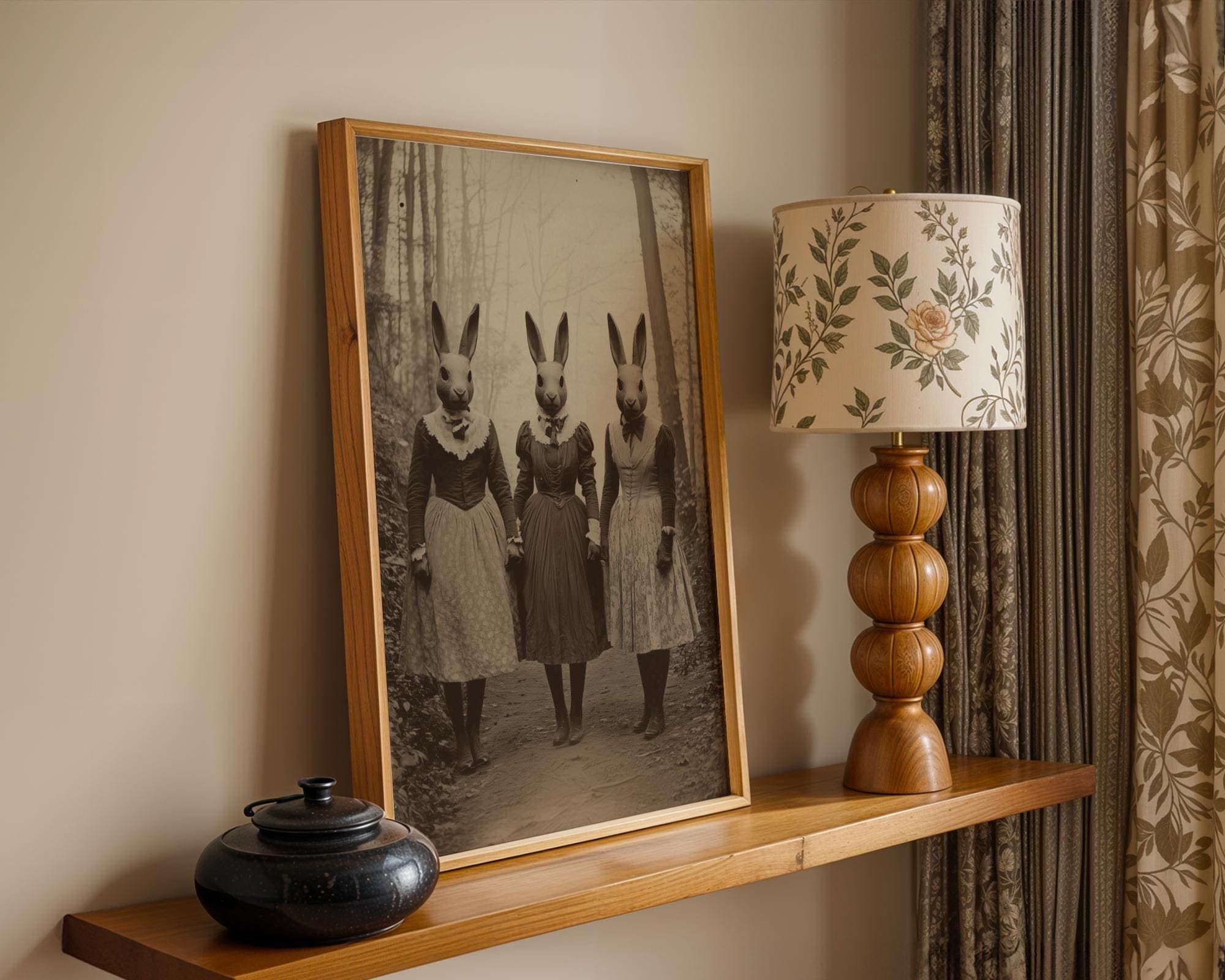 Rabbit Cult Art Print, Dark Academia Gothic Home Decor (Digital Download) - view 5