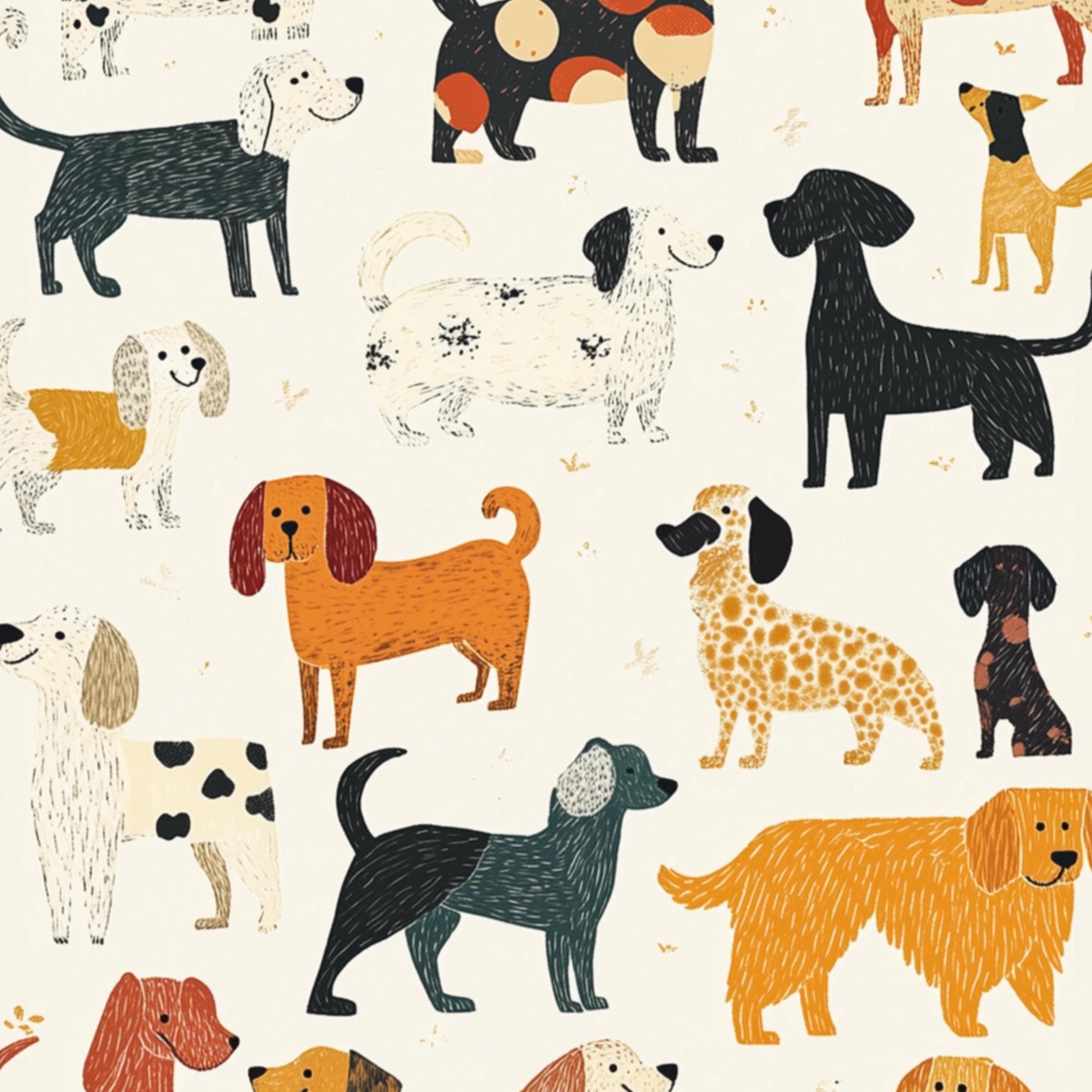 Kids Classroom Art, Drawn Pet Portrait, Digital Printable Dog Portrait Wall Art, Dog Lover Gift, Digital Wall Art, Cute Kidsroom Dog Art - view 2