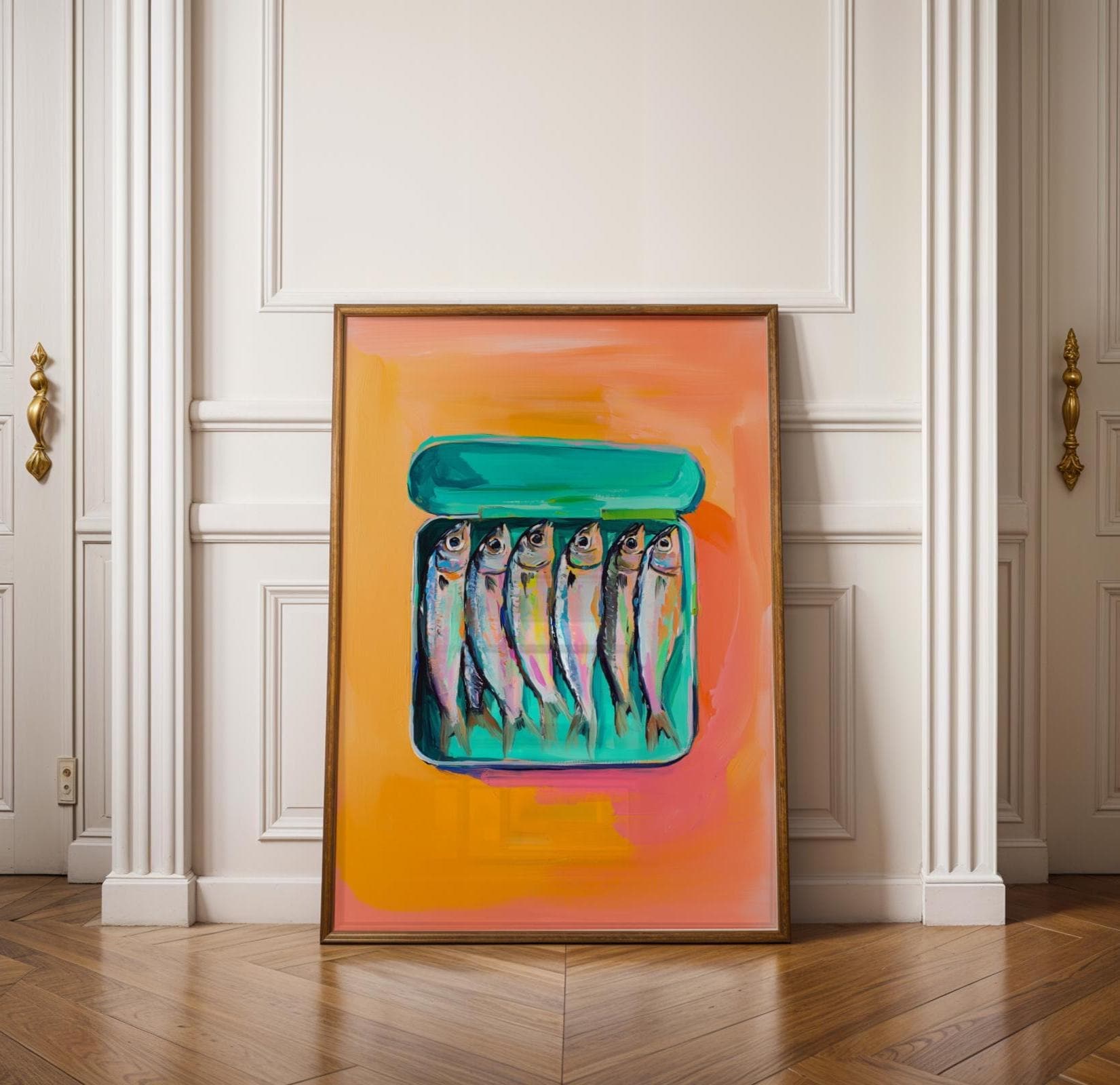 Sardines Print, Kitchen Print, Sardines Tin Wall Art, Dining Room Decor, Retro Food, Vintage Kitchen Decor, Fish Poster, Trendy Seafood Art