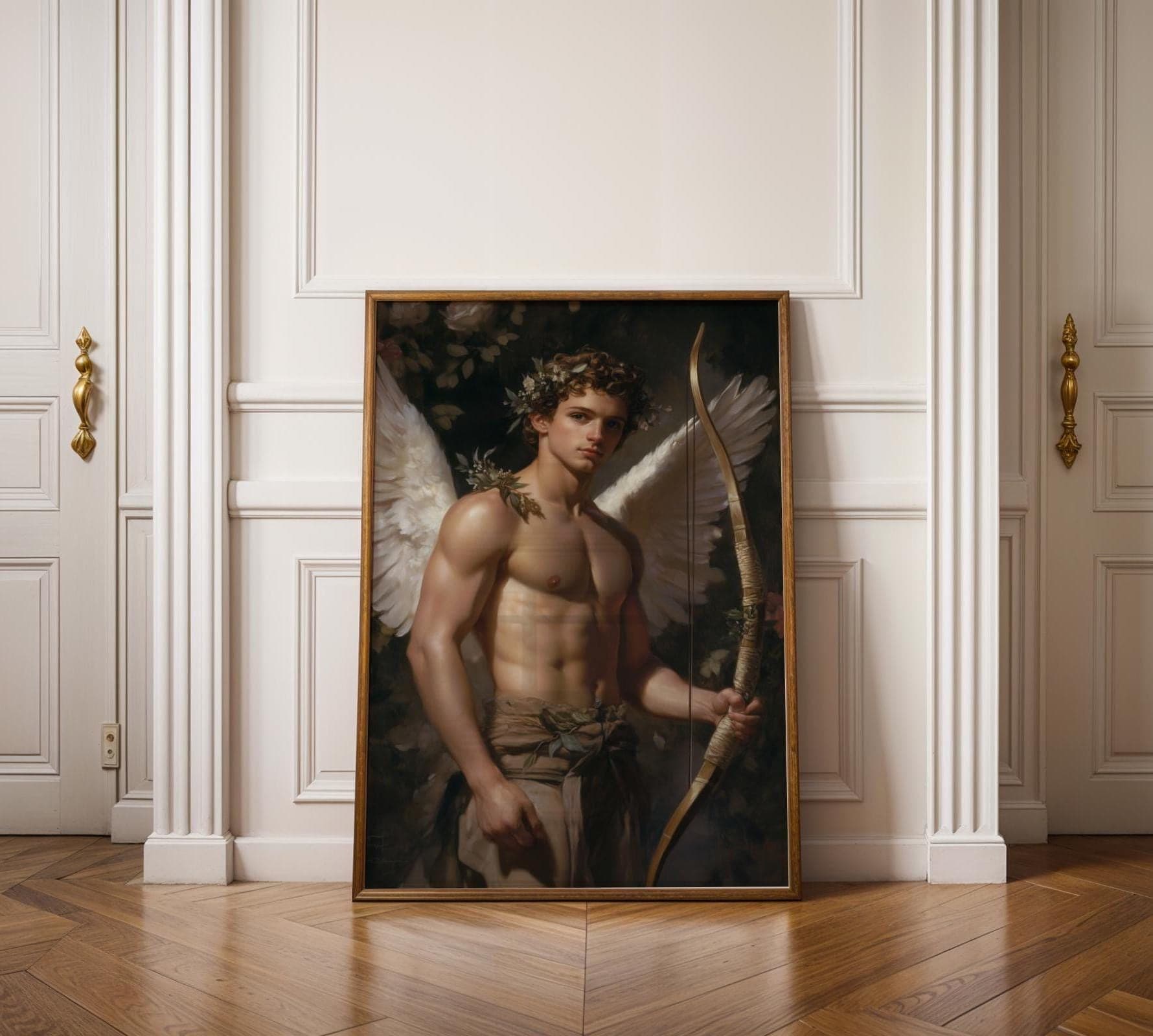 Victorian Angel Wall Decor, Classical Cupid Digital Artwork, Classical Angel Wall Art, Angelic Wall Decor Print, Victorian Digital Painting