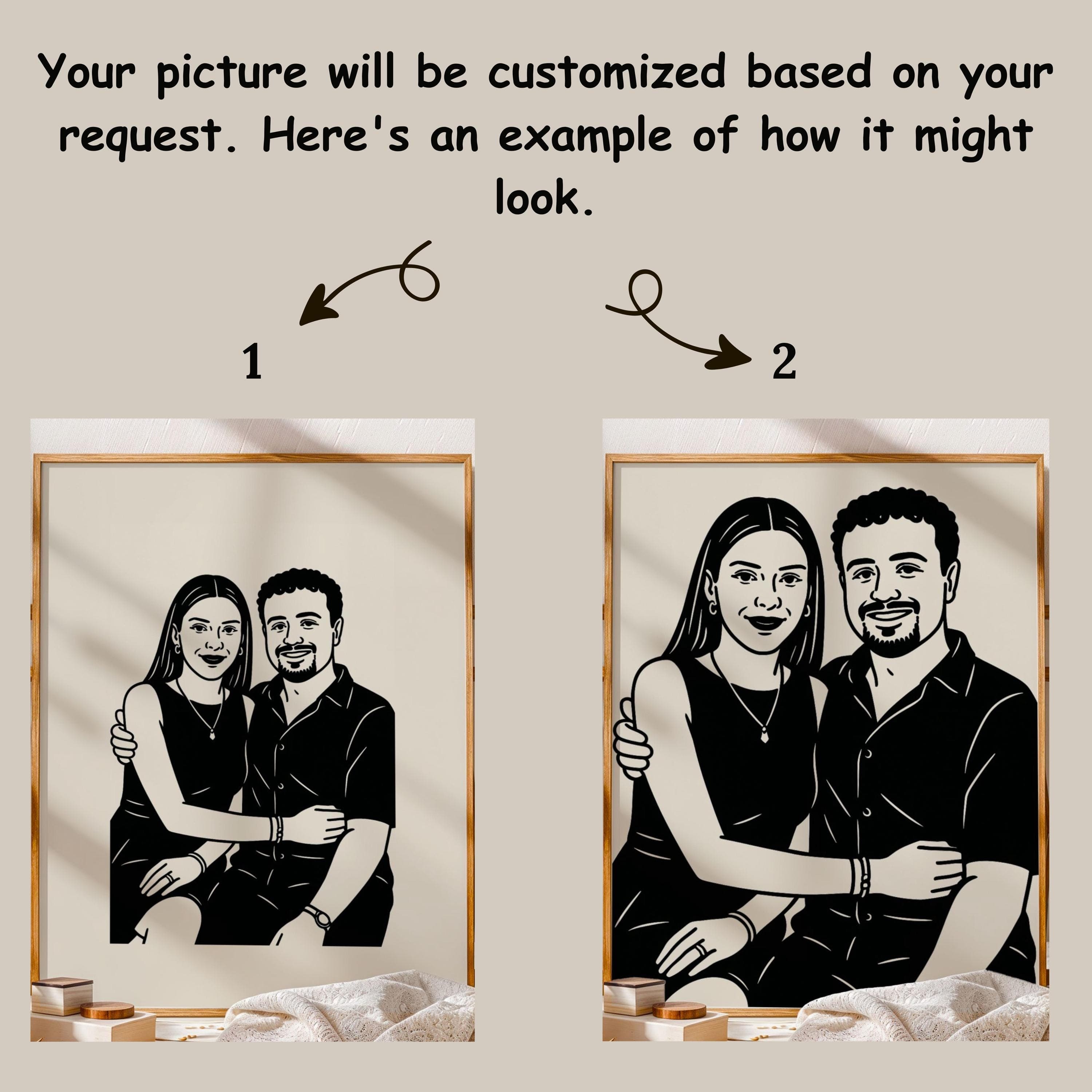 Digital Custom Family Portrait, Line Art Drawing, Cartoon Minimalist, Cute Pet Gift, Badly Drawn Pet Lover Gift, Gift For Family, Digital - view 5