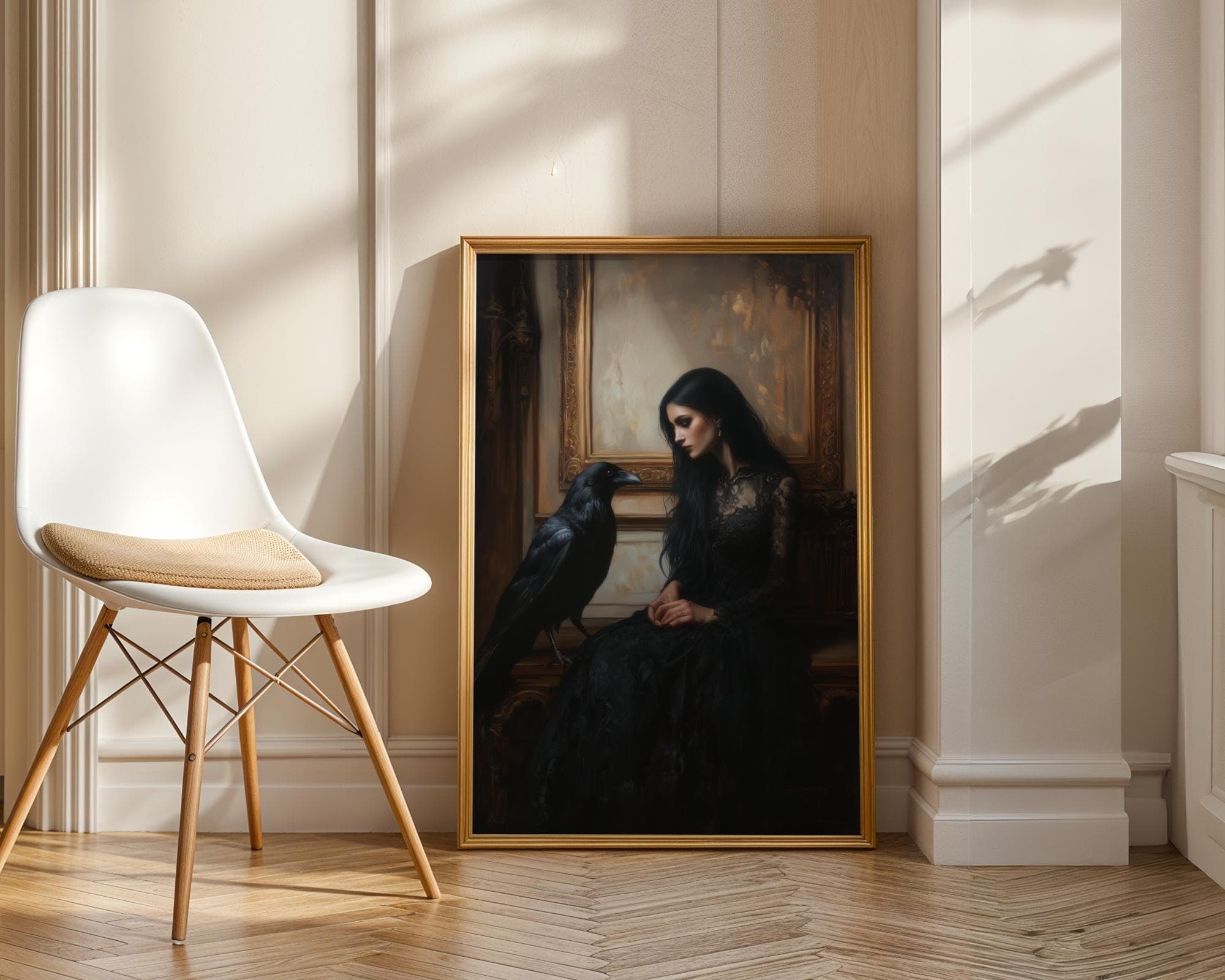 Gothic Princess, Artful Raven Art, Dark Romance, Gothic Beauty Printable Fine Art, Gothic Oil Painting Print, Moody Victorian Art, Dark Goth - view 6
