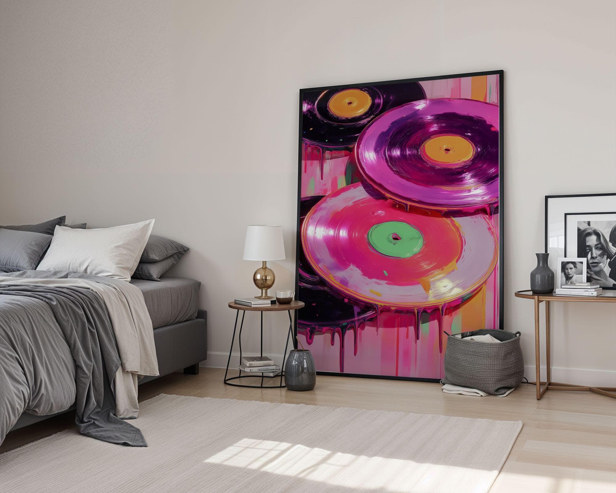 Dripping Vinyl Records Wall Print – Retro Pop Art, Music Lover Wall Art – Retro Vinyl Decor Print, Music Room Decor – Music Lover Gift Print - view 4