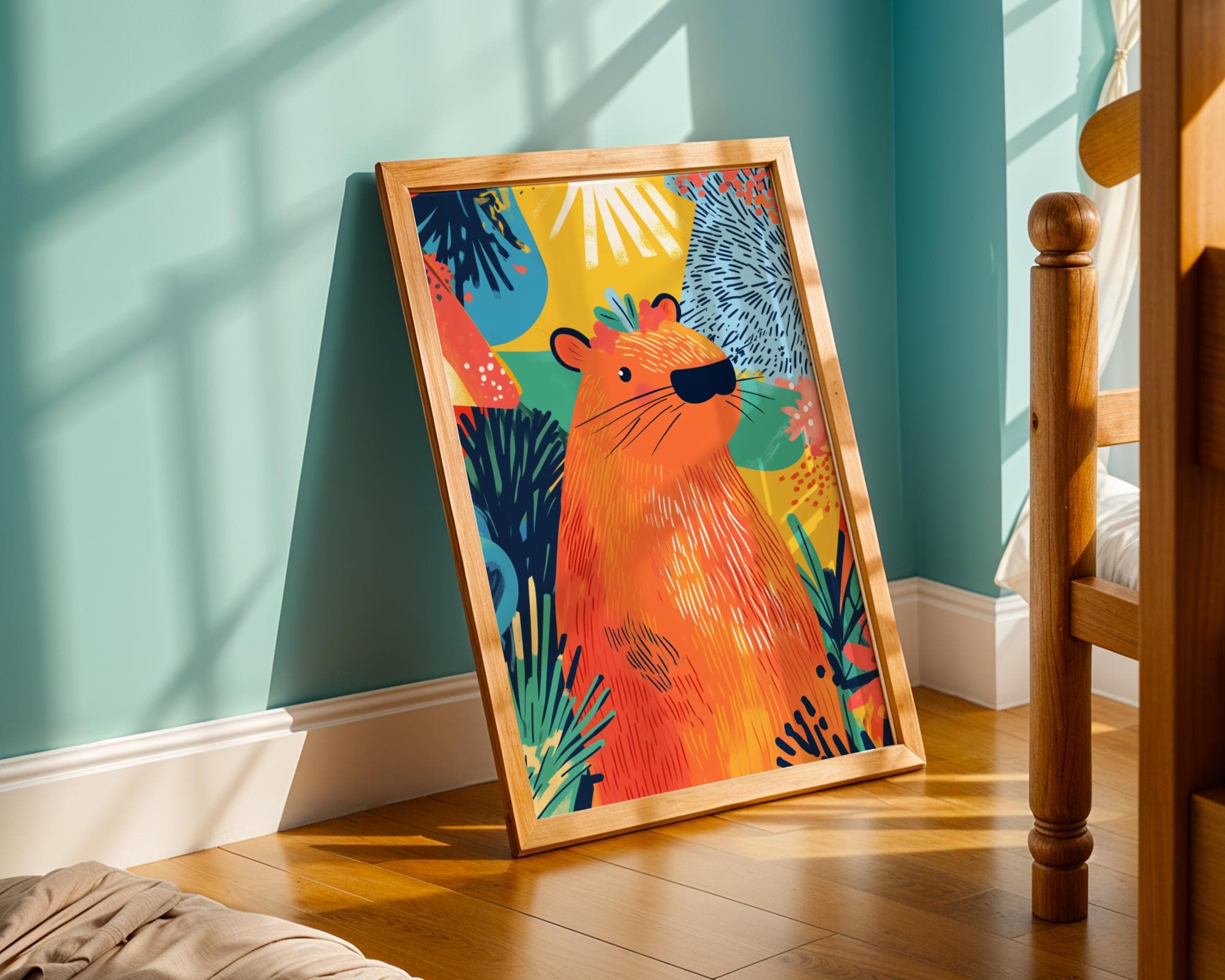 Tropical Capybara Art Print ā Colorful Jungle Boho Decor (Digital Download) - view 5