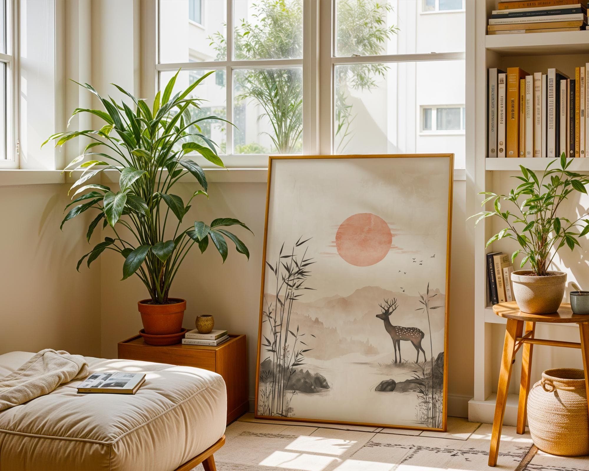 Japandi Deer Print ā Minimalist Zen Bamboo Forest Wall Art (Digital Download) - view 5