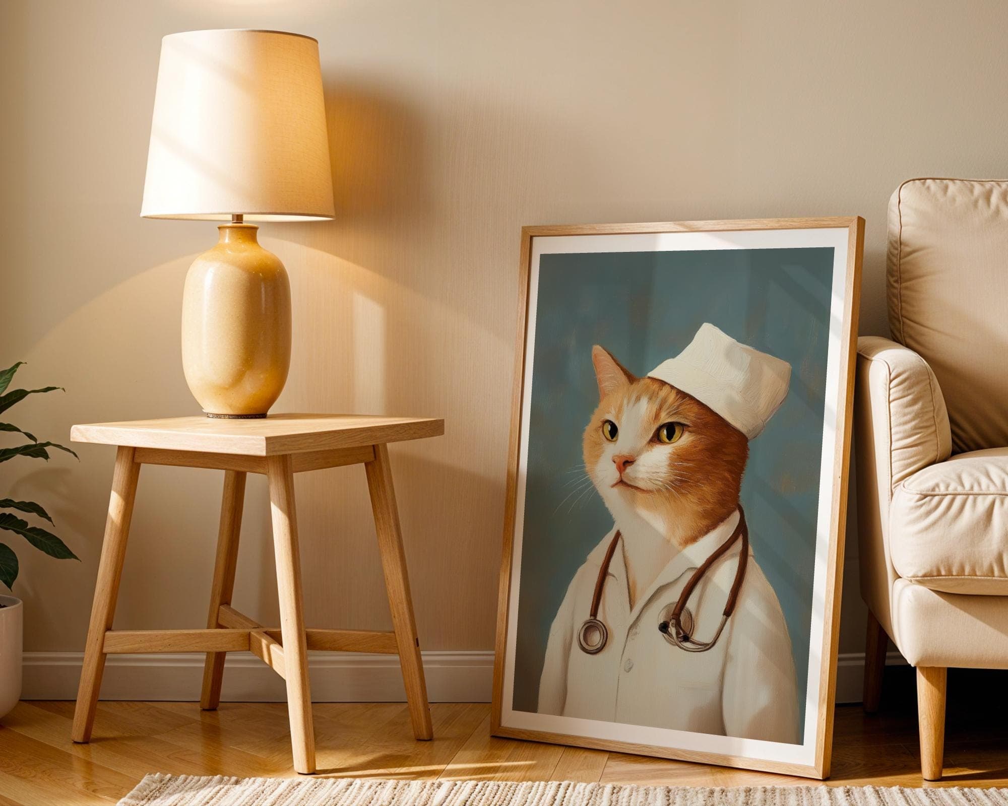 Doctor Cat Wall Art, Funny Cat Printable for Clinic Decor, Funny Vet Cat Poster, Instant Download Art, Vet Clinic Decor, Quirky Cat Decor - view 5