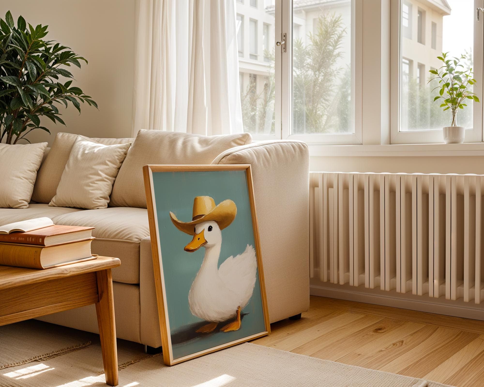 Cowboy Duck Print, Pink Western Nursery Art (Digital) - view 5