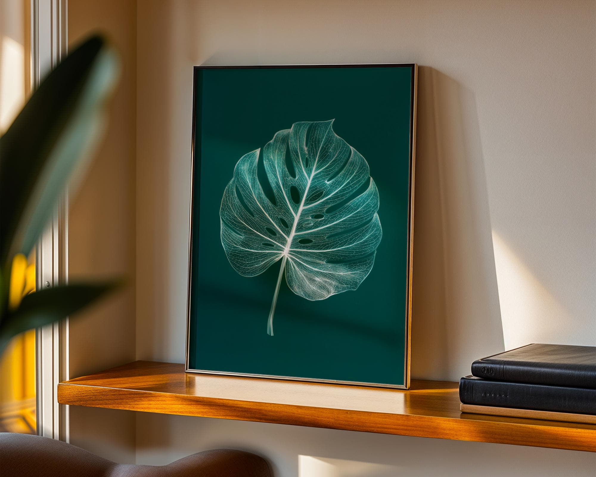 Monstera Leaf X-Ray Botanical Wall Art Print, Modern Minimal Nature Poster, Natural X-Ray Print, X-Ray Botanical Wall Decor, Anatomical Leaf - view 4