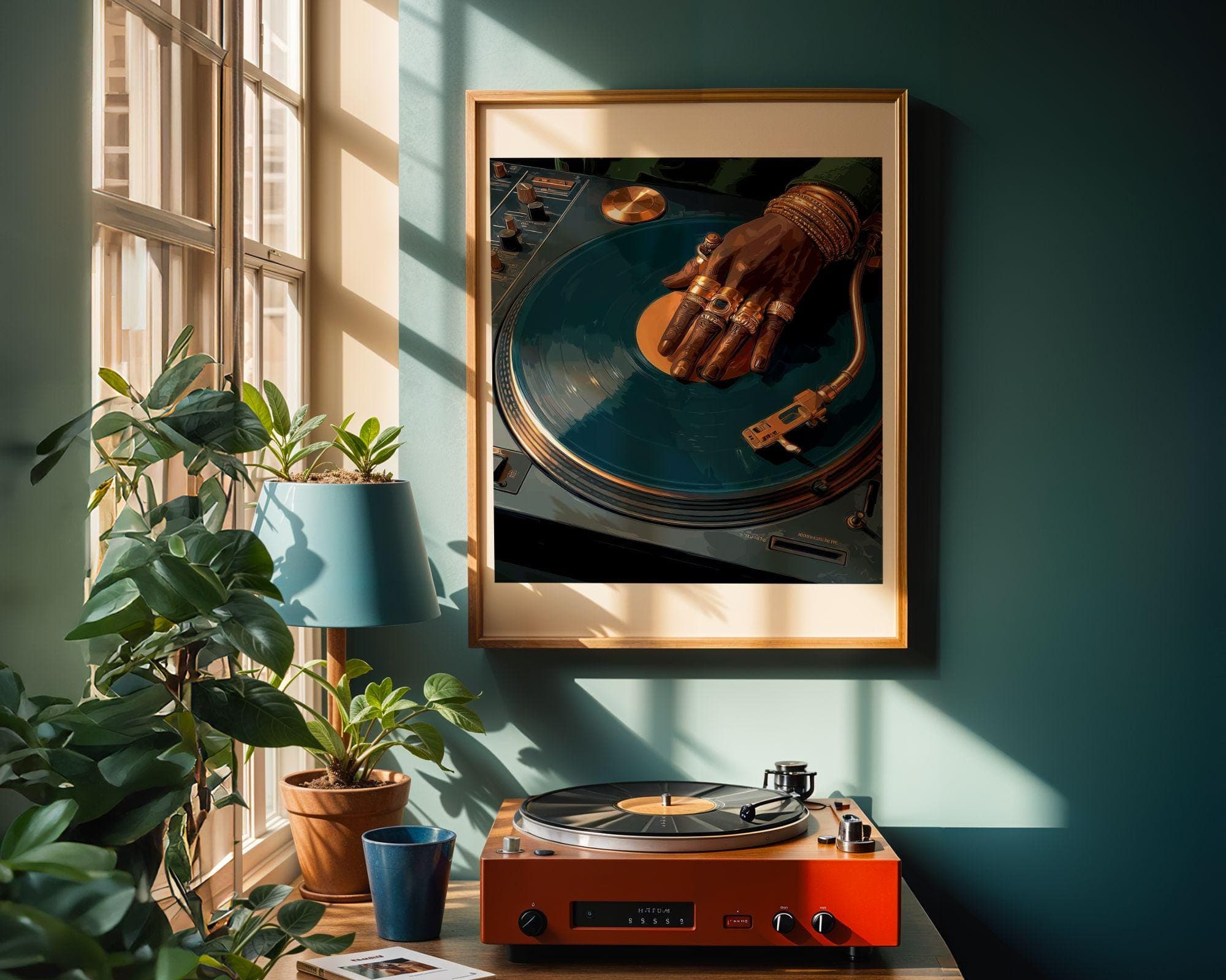 Hip Hop Wall Art, Vinyl Record Music Wall Art, Turntable Poster Printable, Hip Hop Music Decor, Music Lover Wall Art, Music Lover Gift - view 2