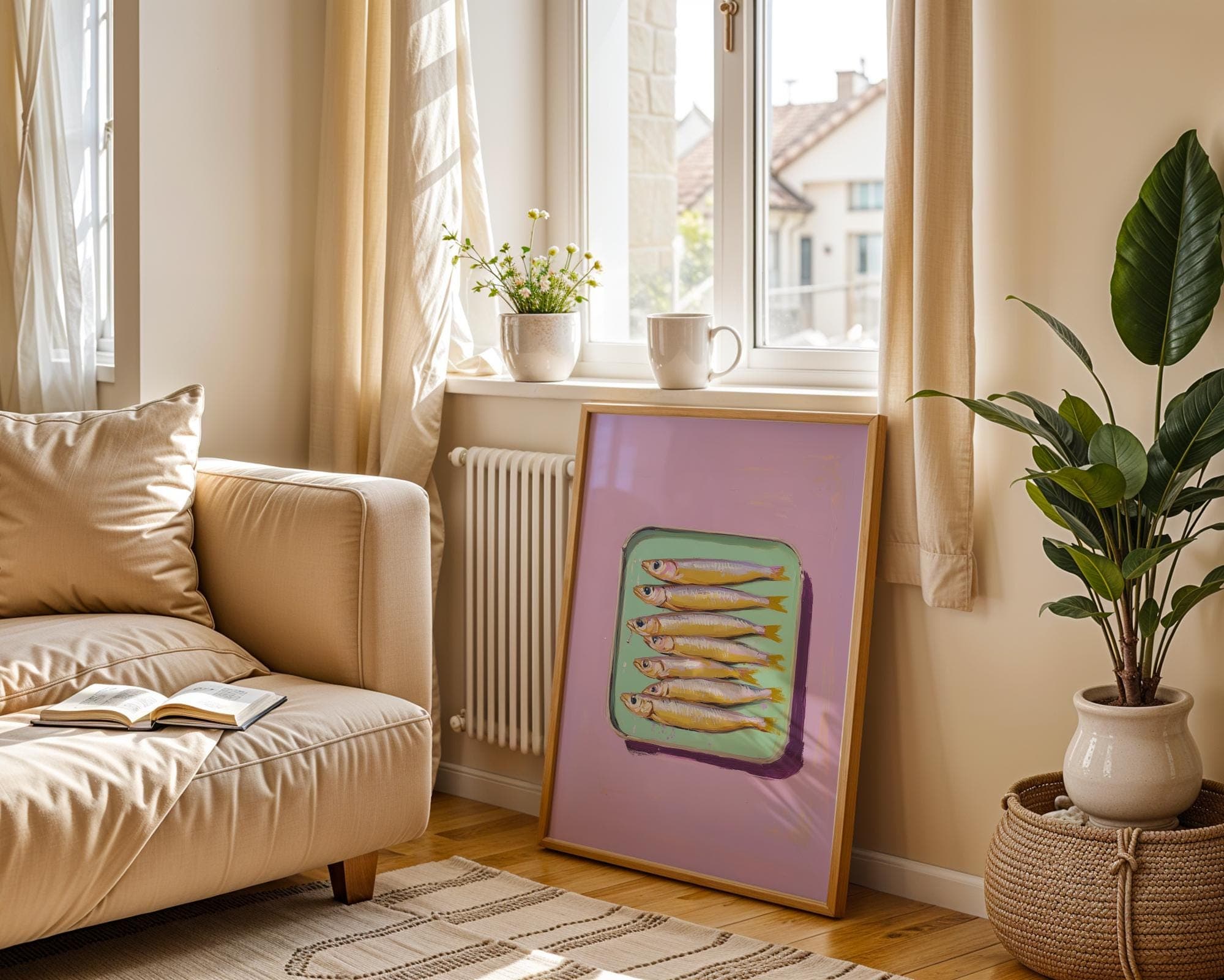Sardines Print, Kitchen Print, Sardines Tin Wall Art, Dining Room Decor, Retro Food, Vintage Kitchen Decor, Fish Poster, Trendy Seafood Art - view 7