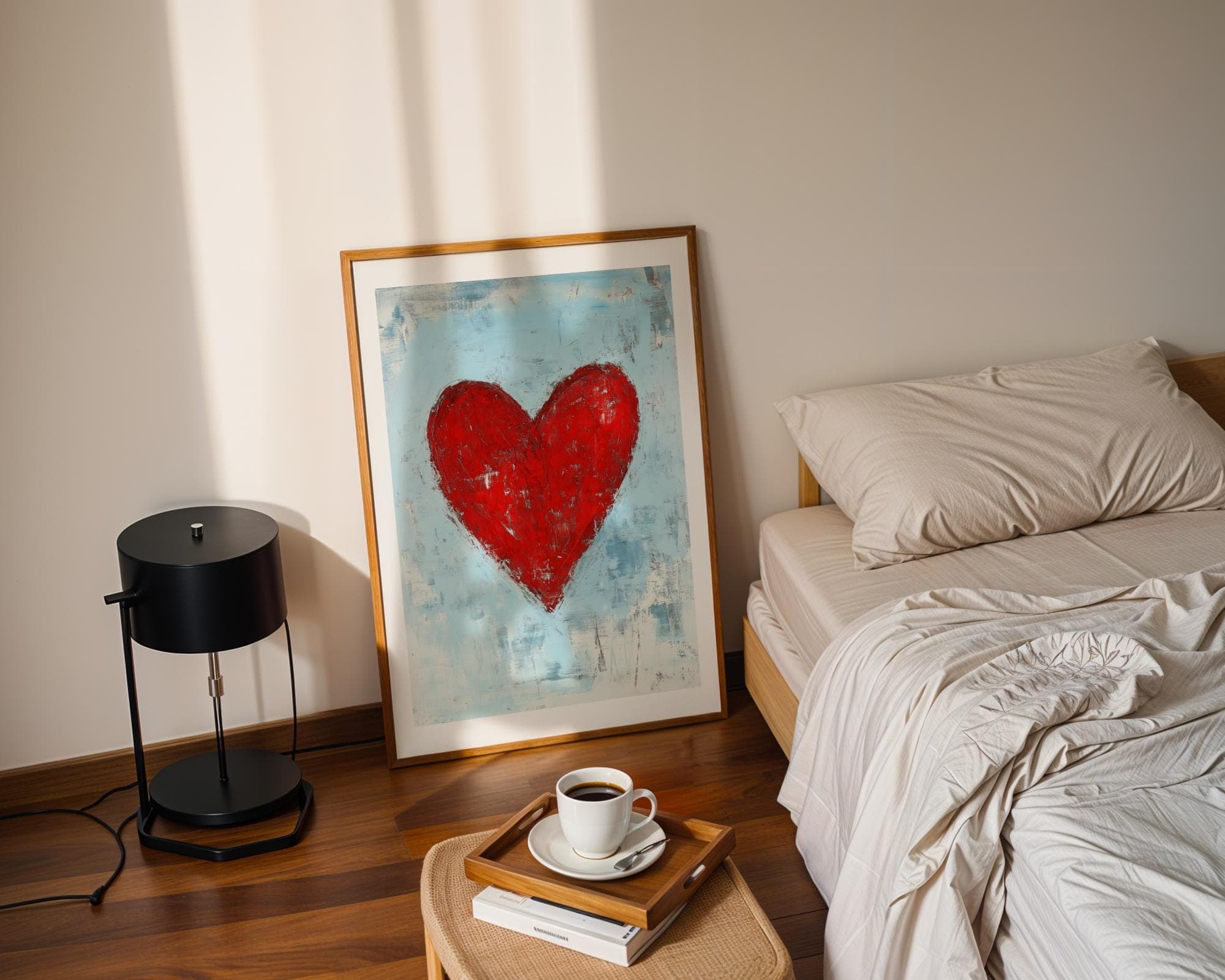 Valentines Day Red Heart Print, Valentines Wall Art, Vintage Valentines Day Decor, Romantic Wall Art Valentines Day, Gift For Her Art - view 3
