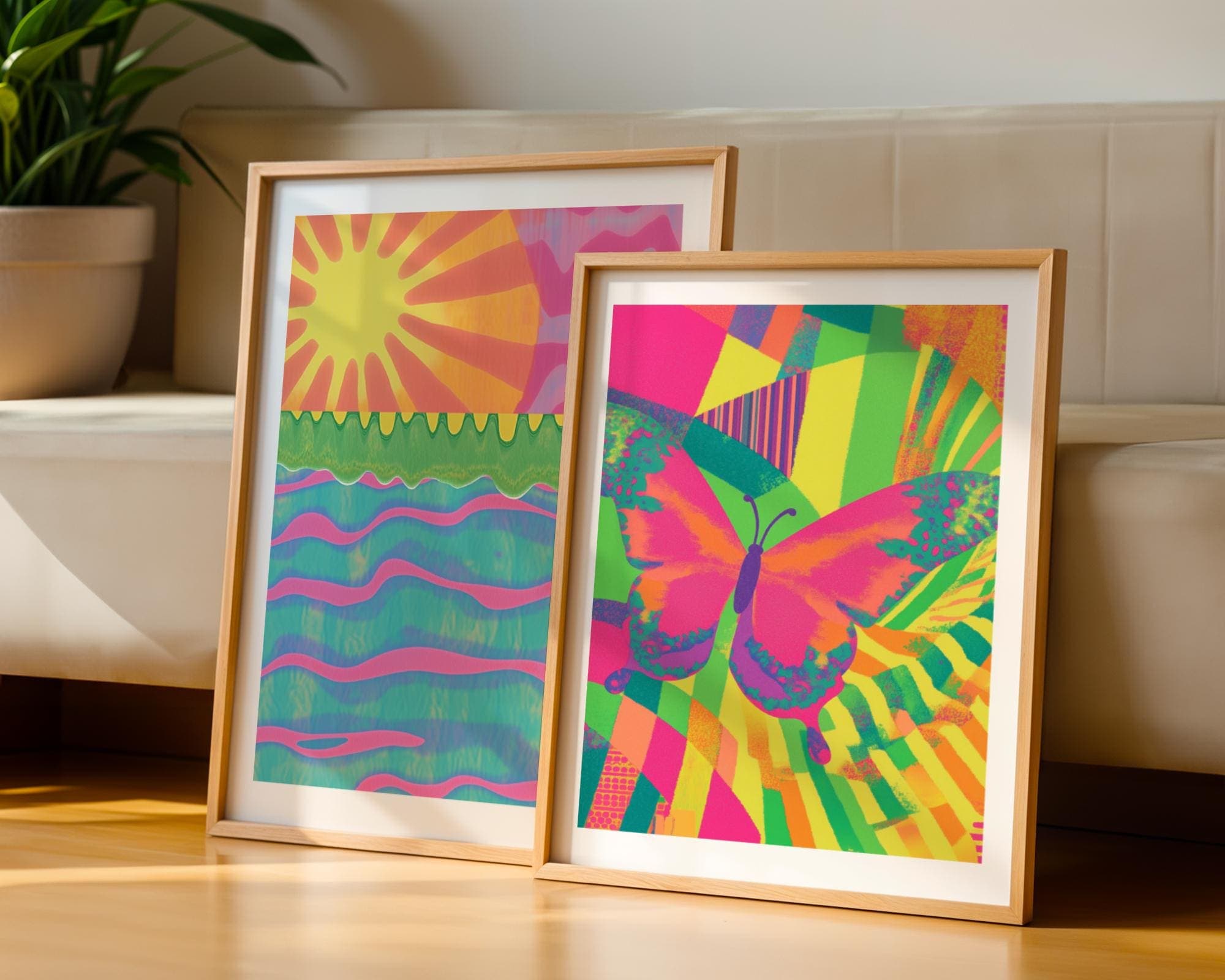 Colorful Dopamine Decor Set, Retro Dopamine Aesthetic Poster Set, Eclectic Color Pop Prints, Neon Wall Art Bundle, Digital Download - view 6