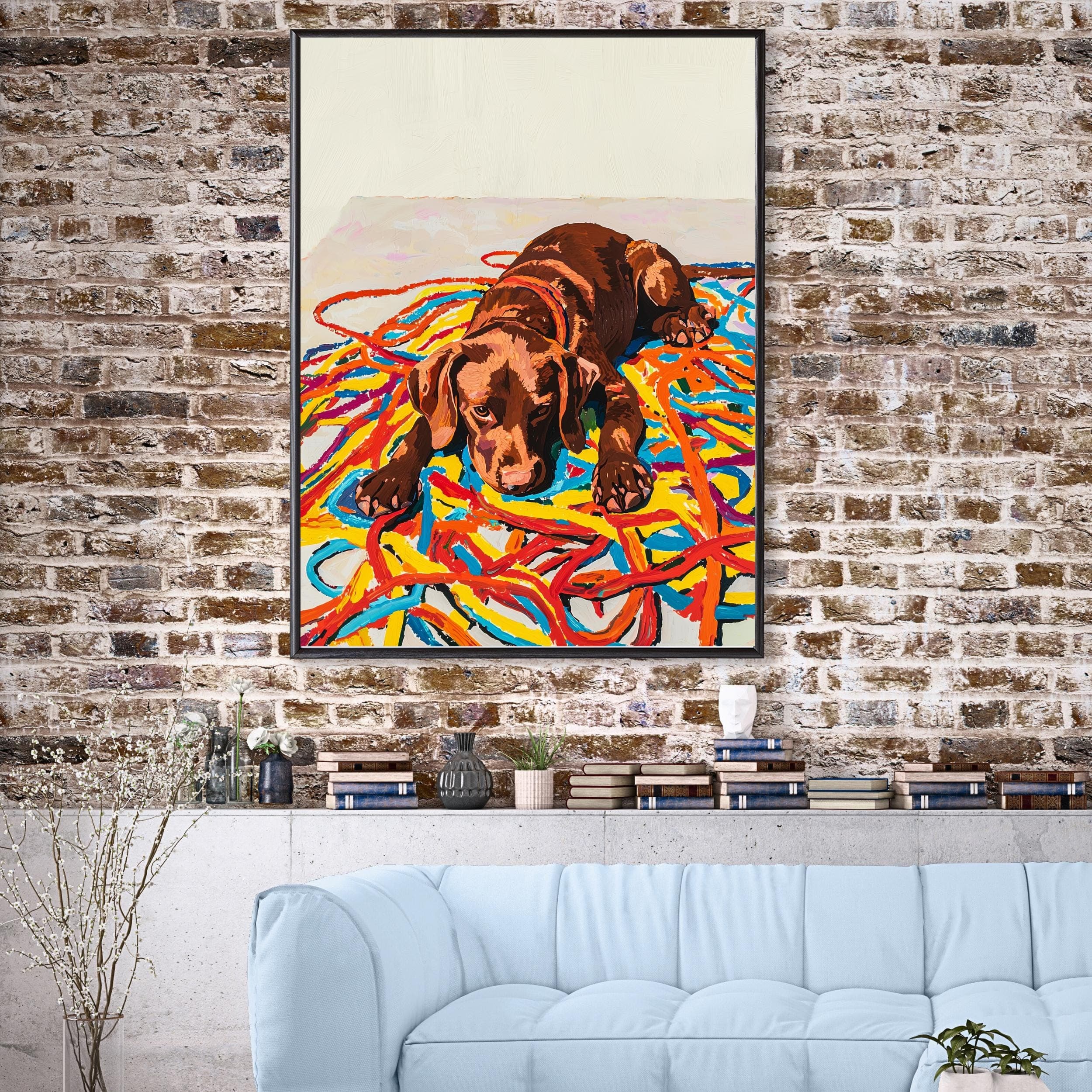 Brown Labrador Print, Dog Nursery Wall Art, Colorful Labrador Poster, Labrador Wall Decor, Colorful Dog Digital Printable Art, Dog Poster - view 4