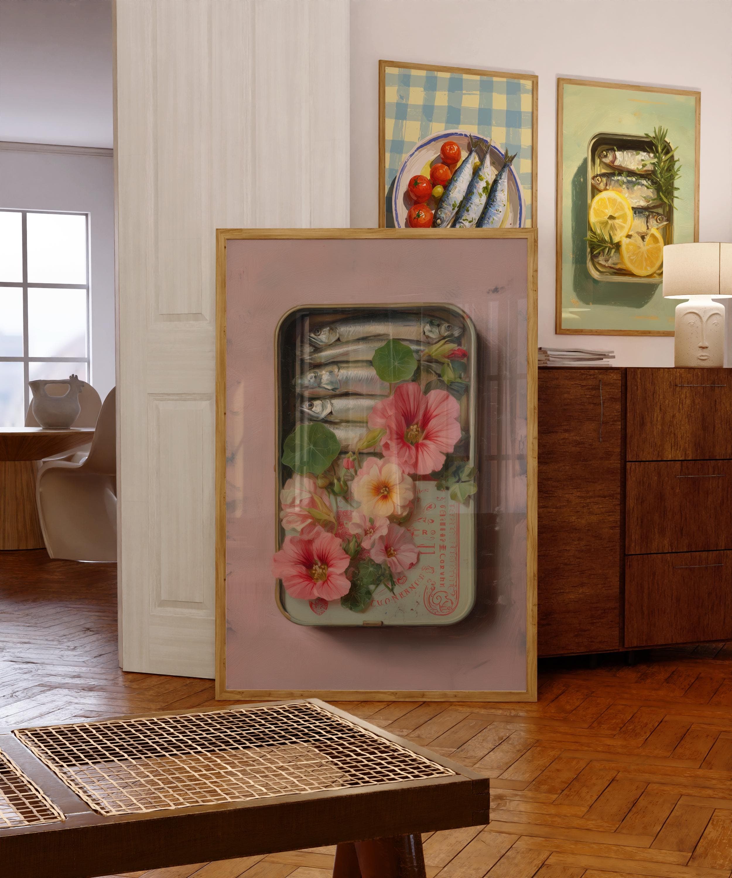 Vintage Sardine Tin Art, Retro Kitchen Wall Décor Print, Floral Sardine Tin,  Colorful Sardines Art, Painting Sardines, Digital Download