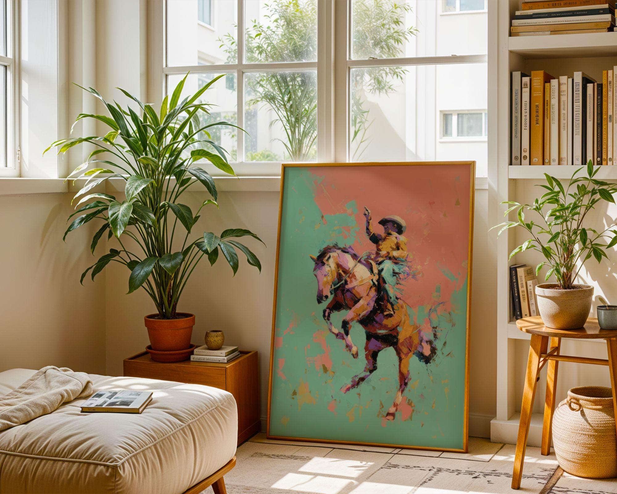 Rodeo Cowboy Wall Art, Colorful Horse Rider Western Print, Pop Art Cowboy Poster, Bucking Bronco Cowboy, Retro Pop Western, Cowboy Decor - view 6