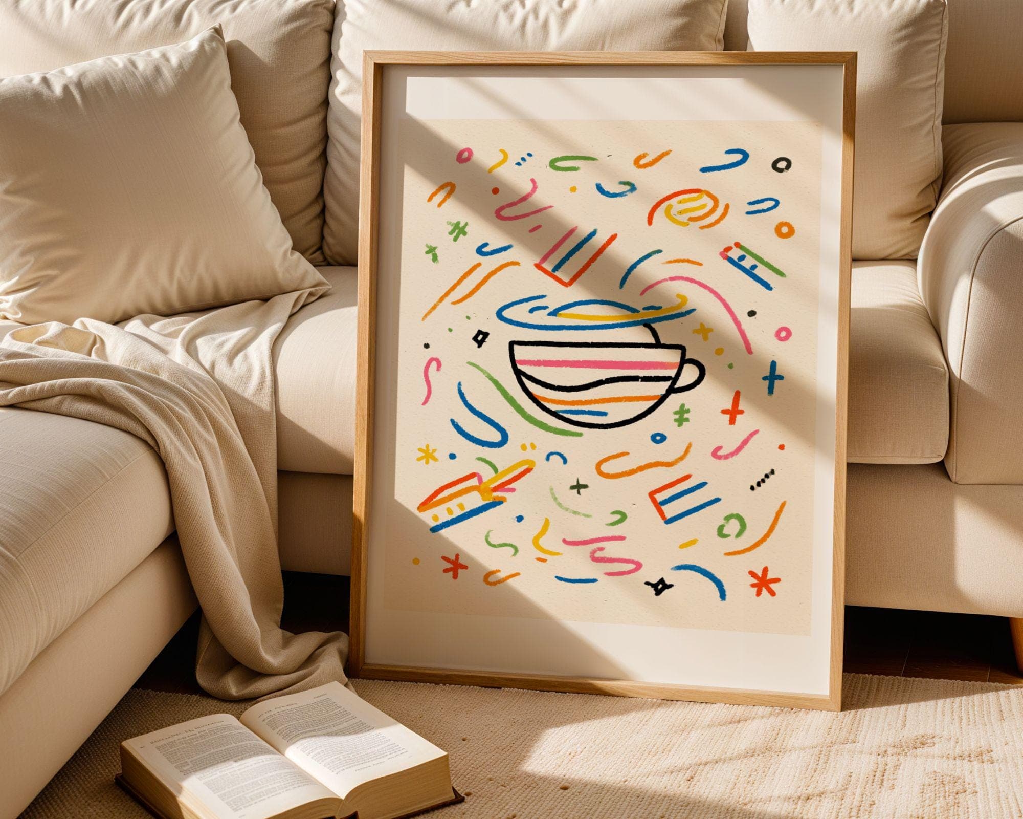 Abstract Coffee Cup Art Print – Modern Minimalist Wall Decor (Digital Download) - view 4