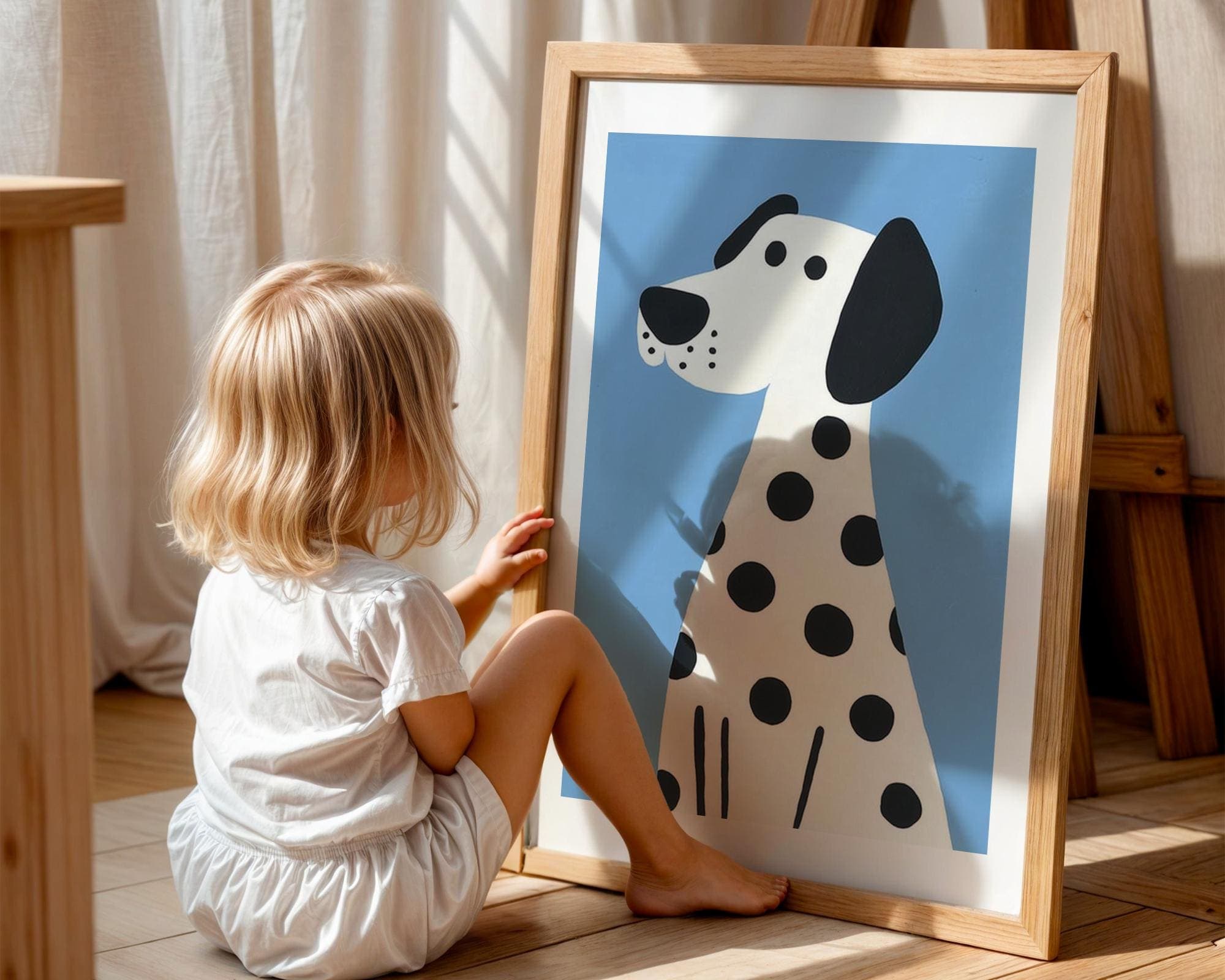 Dalmatian Dog Wall Art, Cute Animal Print for Kids Room, Nursery Decor, Gender Neutral Toddler Room Dalmatian Poster, Nurserywall Art - view 5