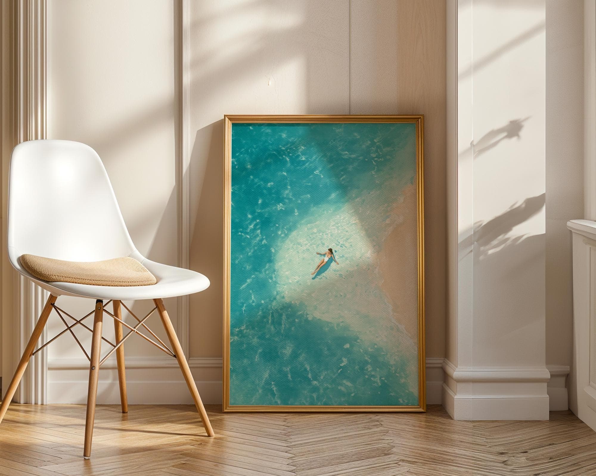 Ocean Wall Art Print, Beach Aesthetic Poster, Digital Download, Turquoise Sea Wall Decor, Summer Coastal Print, Summer Beach House Wall Art - view 3