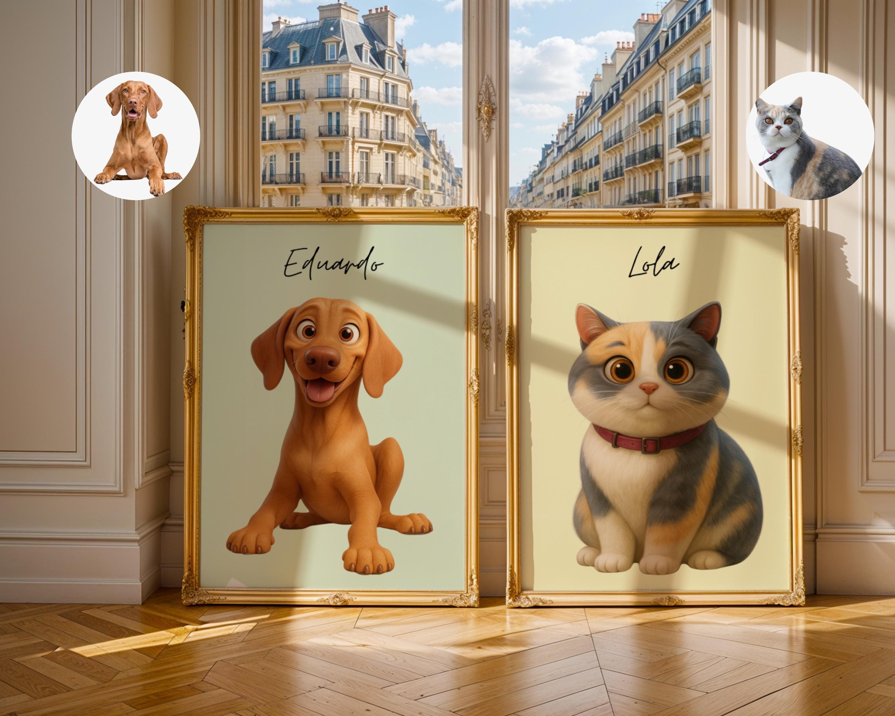 Cartoon Pet Portrait, Custom Dog or Cat Art (Digital Download) - view 9