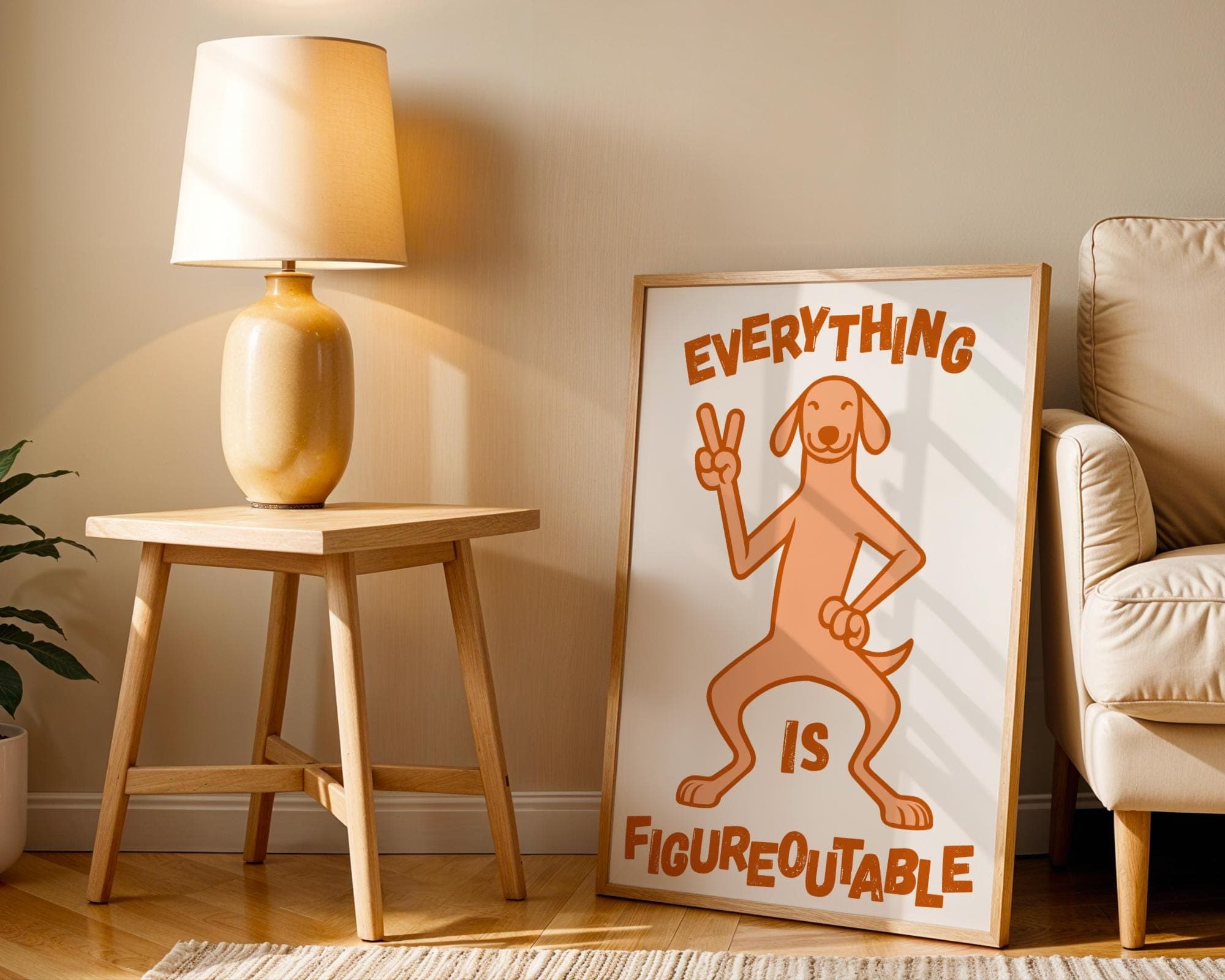 Everything Is Figureoutable Print, Positive Quote Dog Art, Kids Motivational Decor, Cute Dog Print, Colorful Dog Wall Art Set, Set of 6 Art - view 6