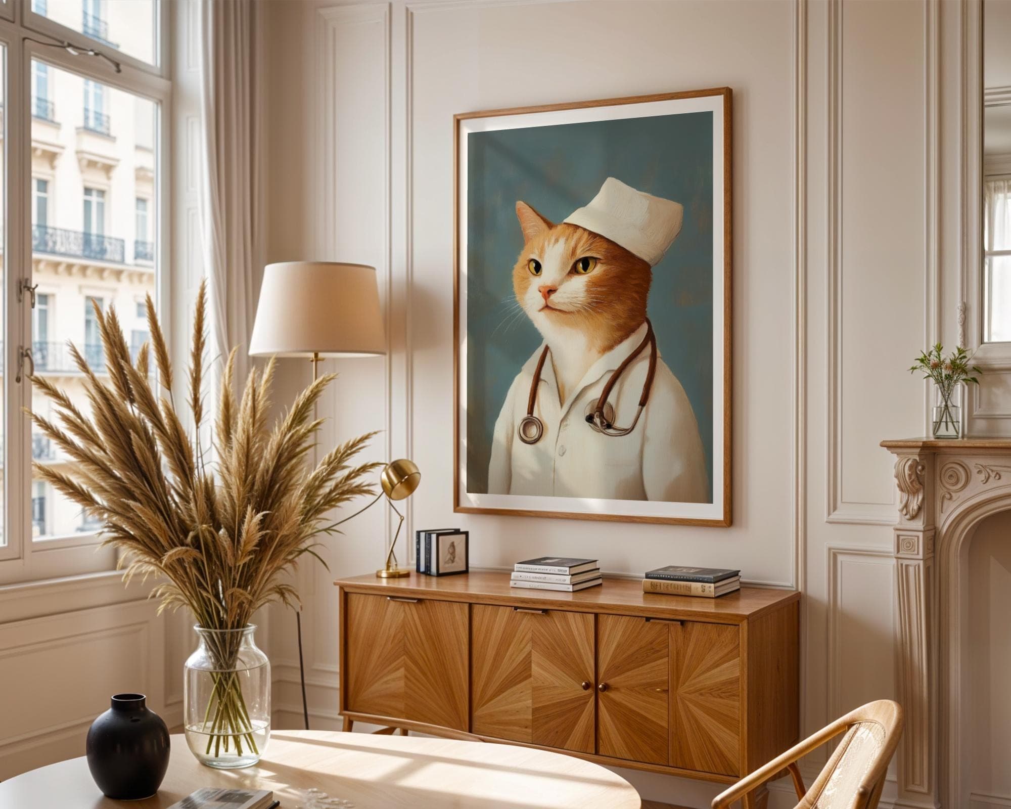 Doctor Cat Wall Art, Funny Cat Printable for Clinic Decor, Funny Vet Cat Poster, Instant Download Art, Vet Clinic Decor, Quirky Cat Decor - view 3