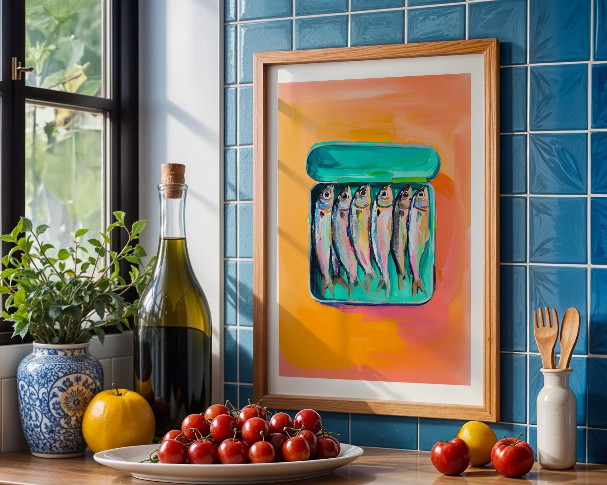 Sardines Print, Kitchen Print, Sardines Tin Wall Art, Dining Room Decor, Retro Food, Vintage Kitchen Decor, Fish Poster, Trendy Seafood Art - view 4