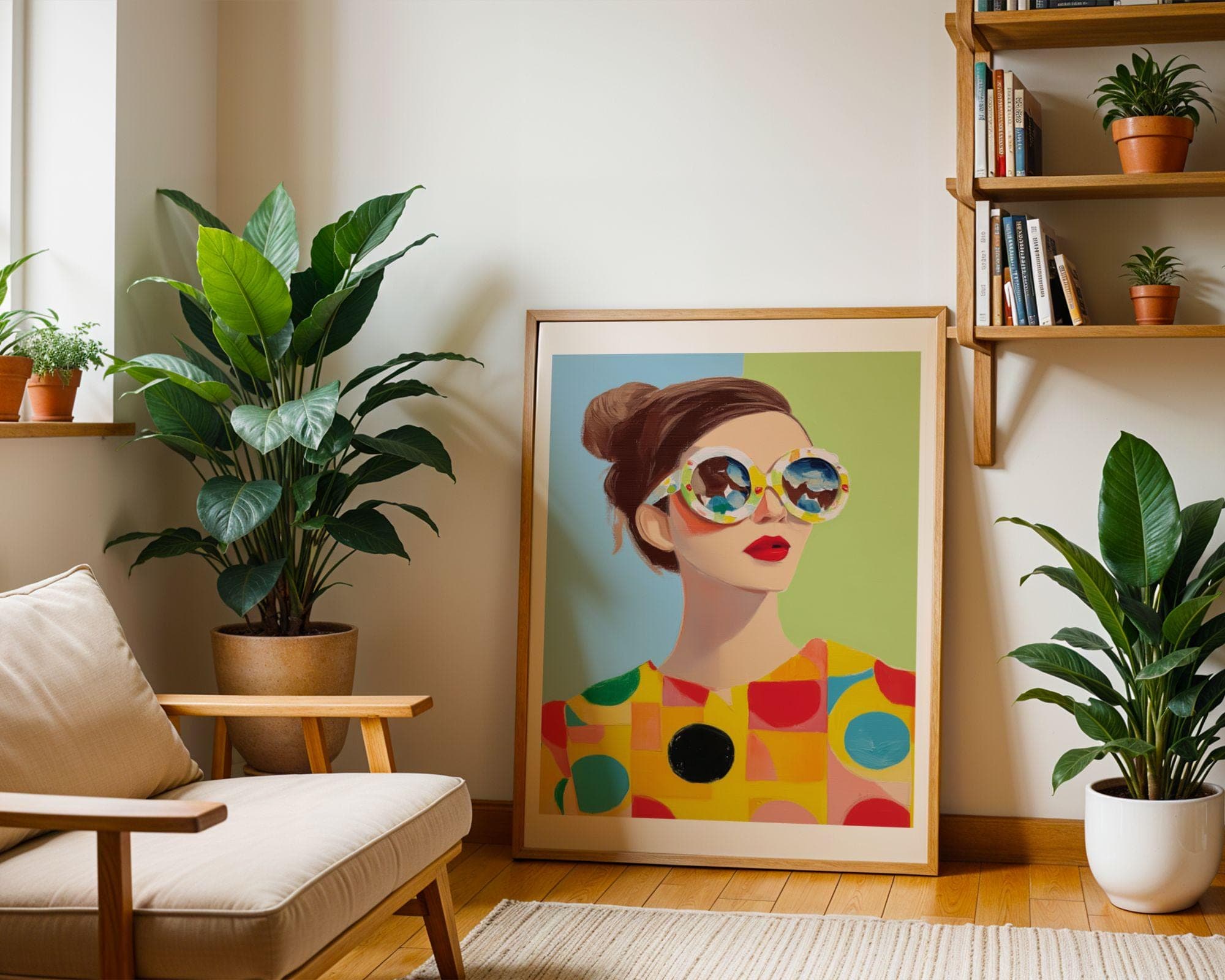 Colorful Retro Woman Wall Art Print ā Pop Art Fashion Art, Retro Pop Art, Retro Chic Girl Poster, Feminine Wall Decor, Girly Wal Print - view 6