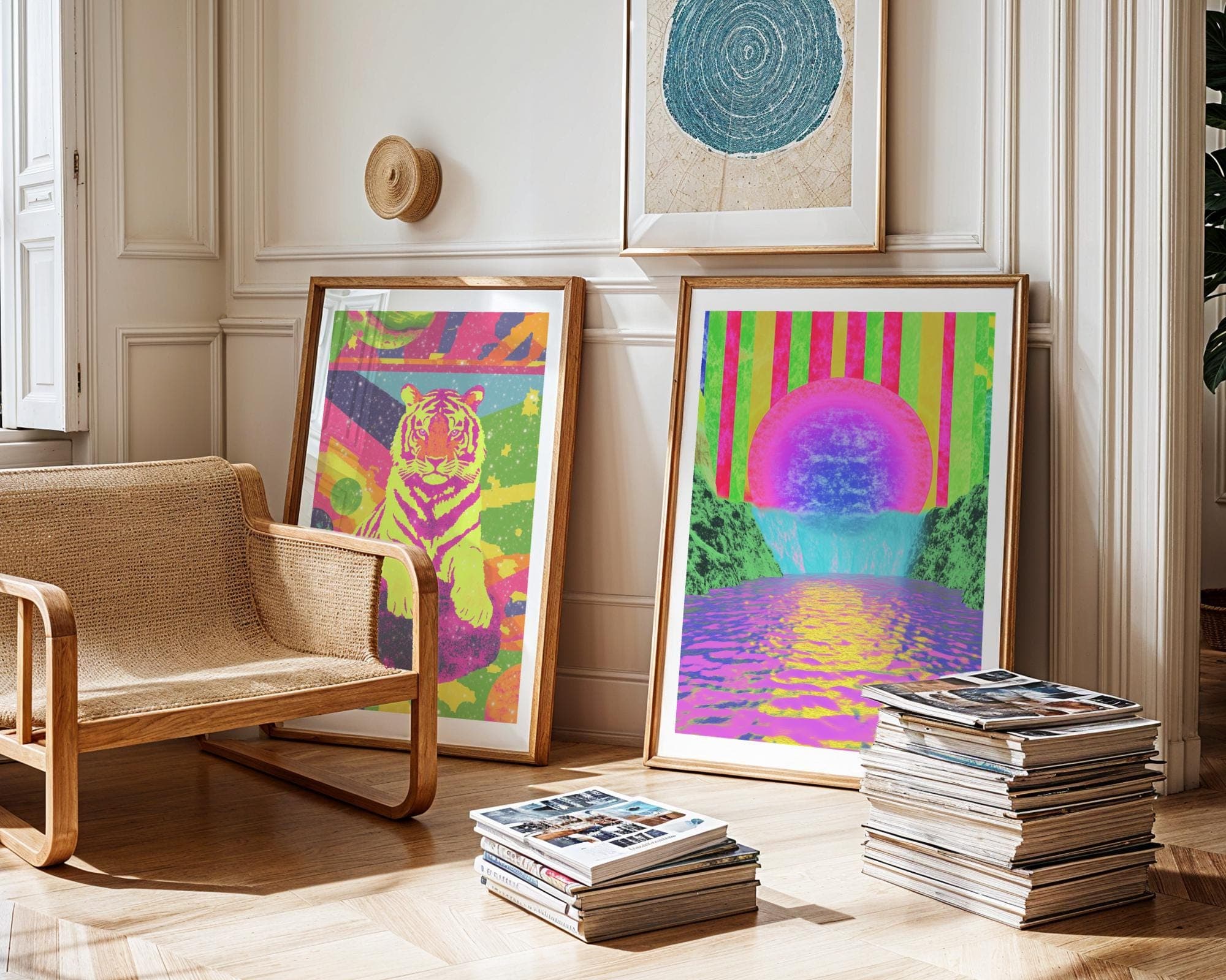Colorful Dopamine Decor Set, Retro Dopamine Aesthetic Poster Set, Eclectic Color Pop Prints, Neon Wall Art Bundle, Digital Download - view 2