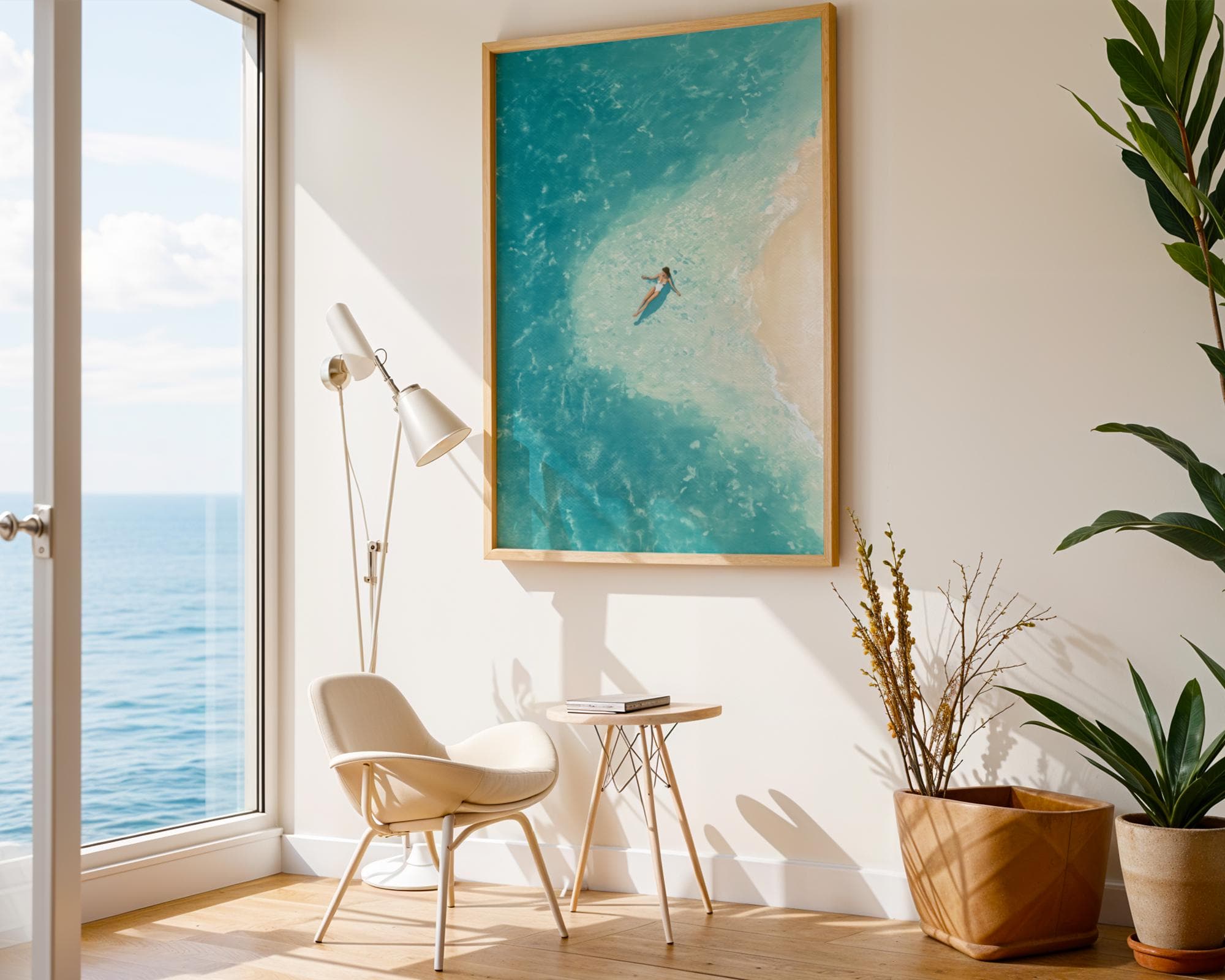 Ocean Wall Art Print, Beach Aesthetic Poster, Digital Download, Turquoise Sea Wall Decor, Summer Coastal Print, Summer Beach House Wall Art - view 5