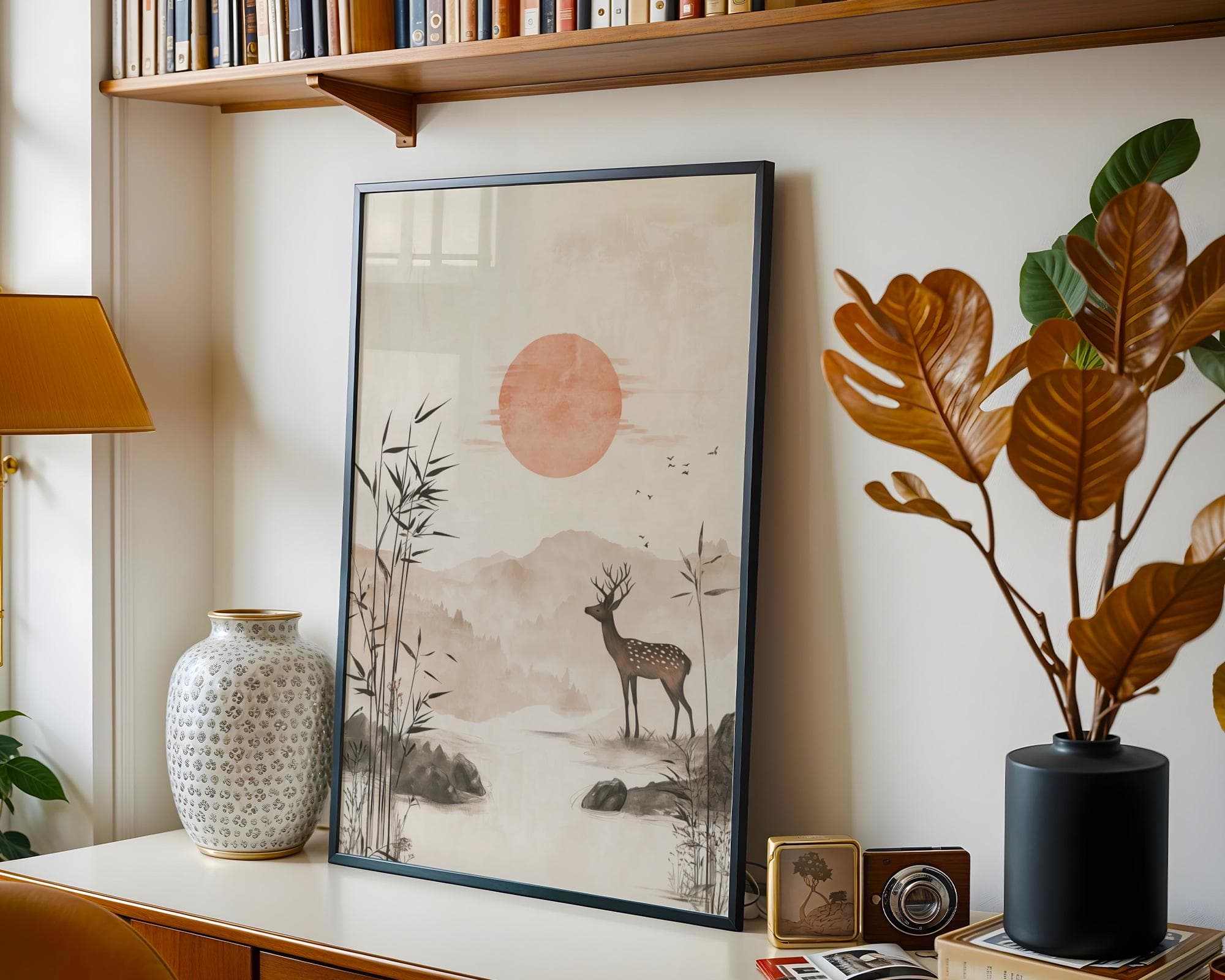 Japandi Deer Print ā Minimalist Zen Bamboo Forest Wall Art (Digital Download) - view 4