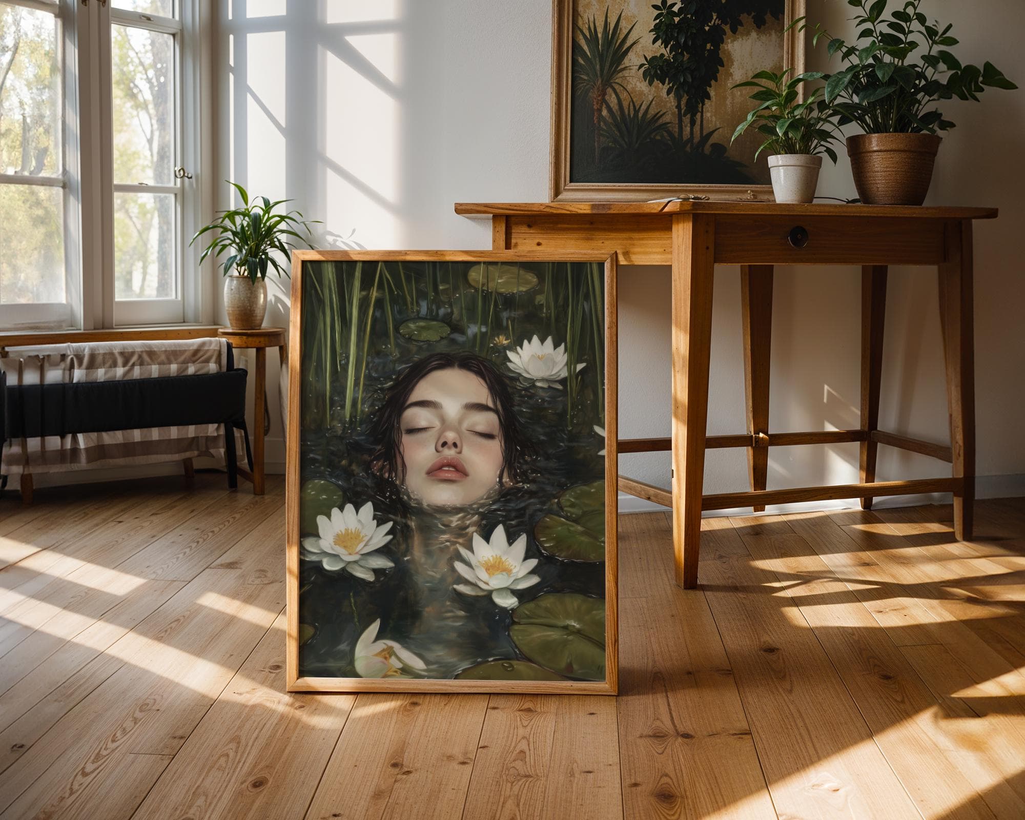 Ophelia Dark Academia Print Victorian Art Gothic Decor Antique Oil Painting Dark Academia Poster Rustic Vintage Wall Art Feminine Wall Art - view 4