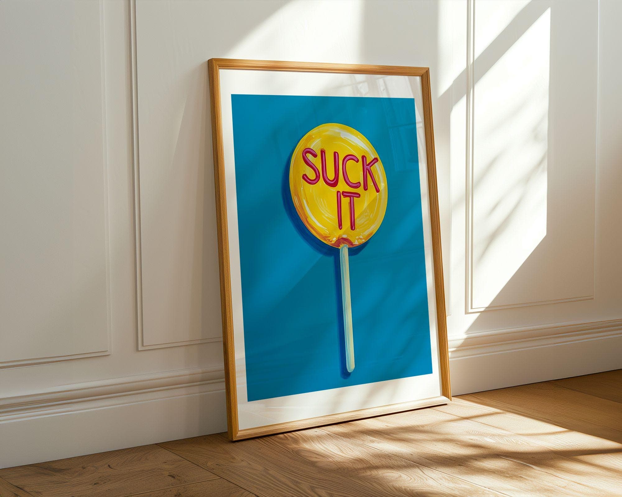 Pop Art Lollipop Print, Funny Quote Wall Art, Dorm Room Wall Art, Sassy Funky Poster, Quirky Kitchen Decor, Modern Retro Candy Print - view 3