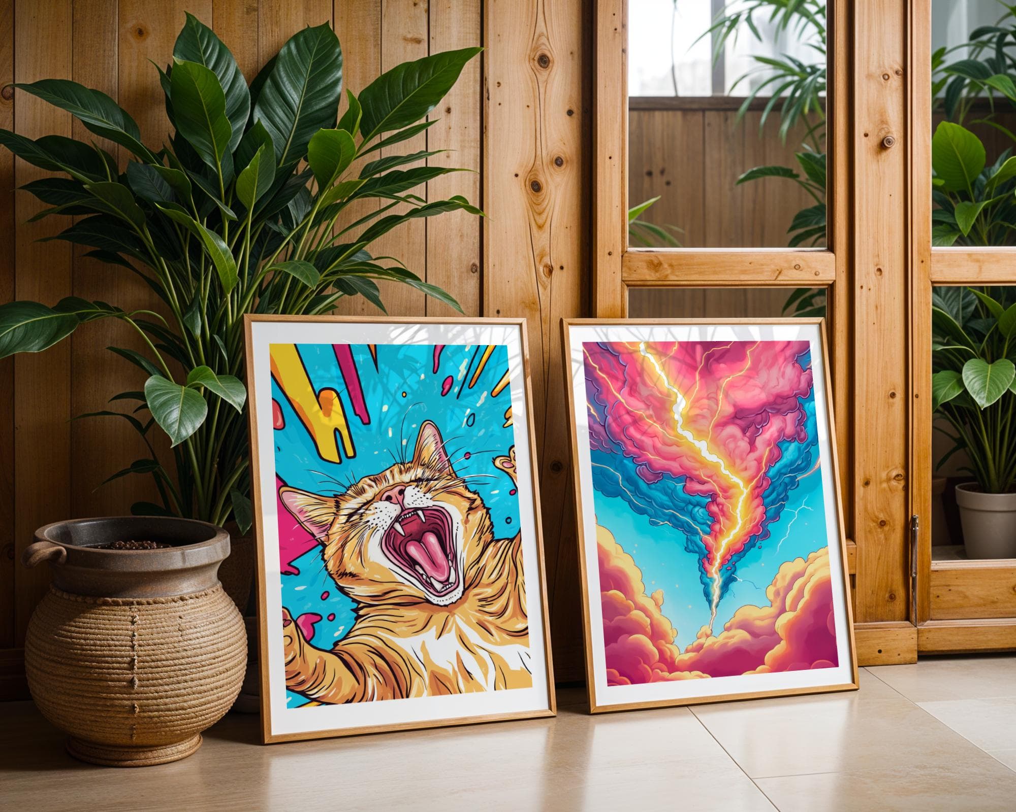Trendy Aesthetic Wall Prints, Abstract Dopamine Decor, Retro Pop Art Aesthetic, Set of 6 Digital Download, Psychedelic and Modern Art Set - view 5
