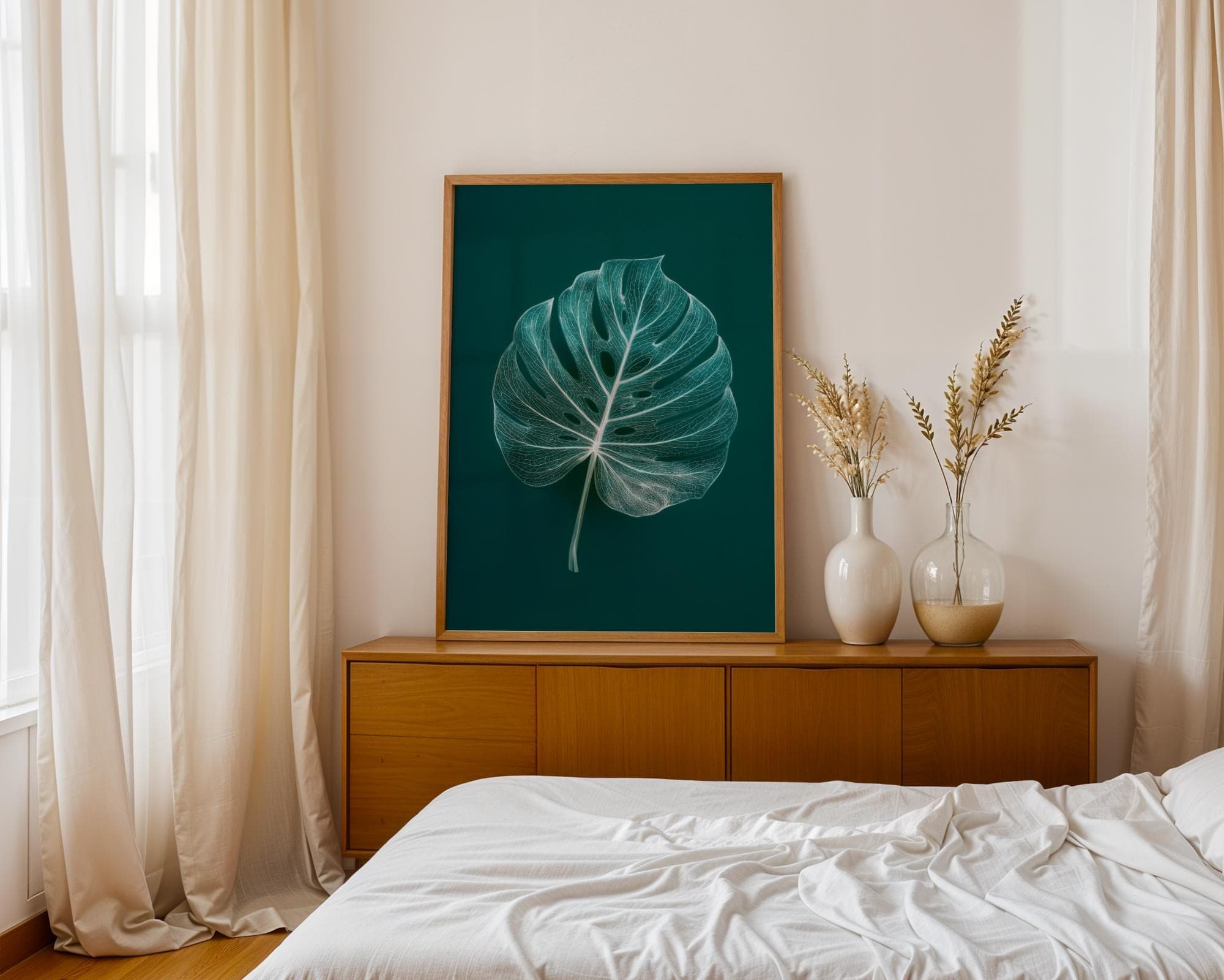 Monstera Leaf X-Ray Botanical Wall Art Print, Modern Minimal Nature Poster, Natural X-Ray Print, X-Ray Botanical Wall Decor, Anatomical Leaf - view 5