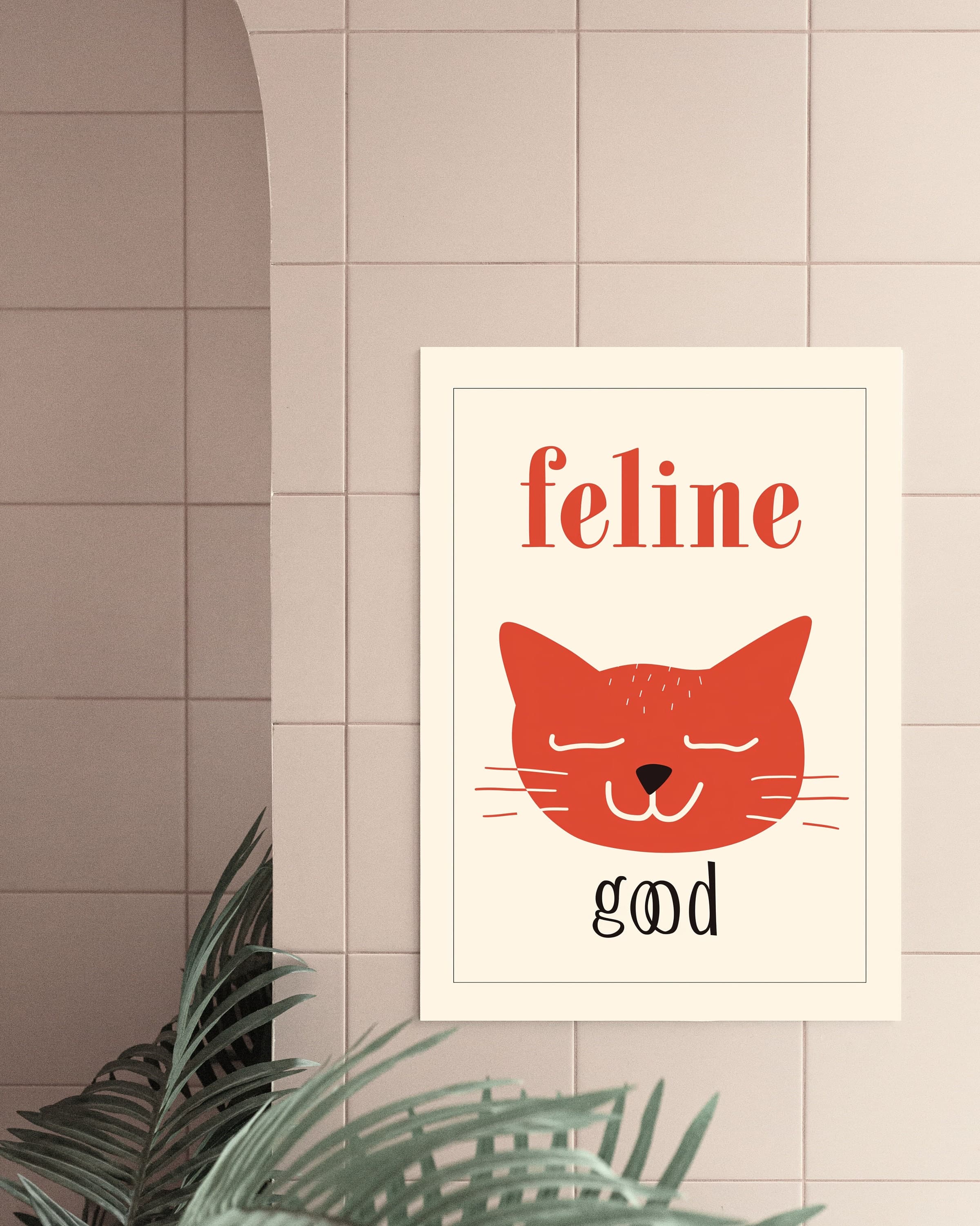 Feline Good Poster, Colorful Cat Wall Art, Cat Poster, Cat Digital Wall Art Print, Cute Kitten illustration, Cat Lover Gift, Cat Printable - view 4