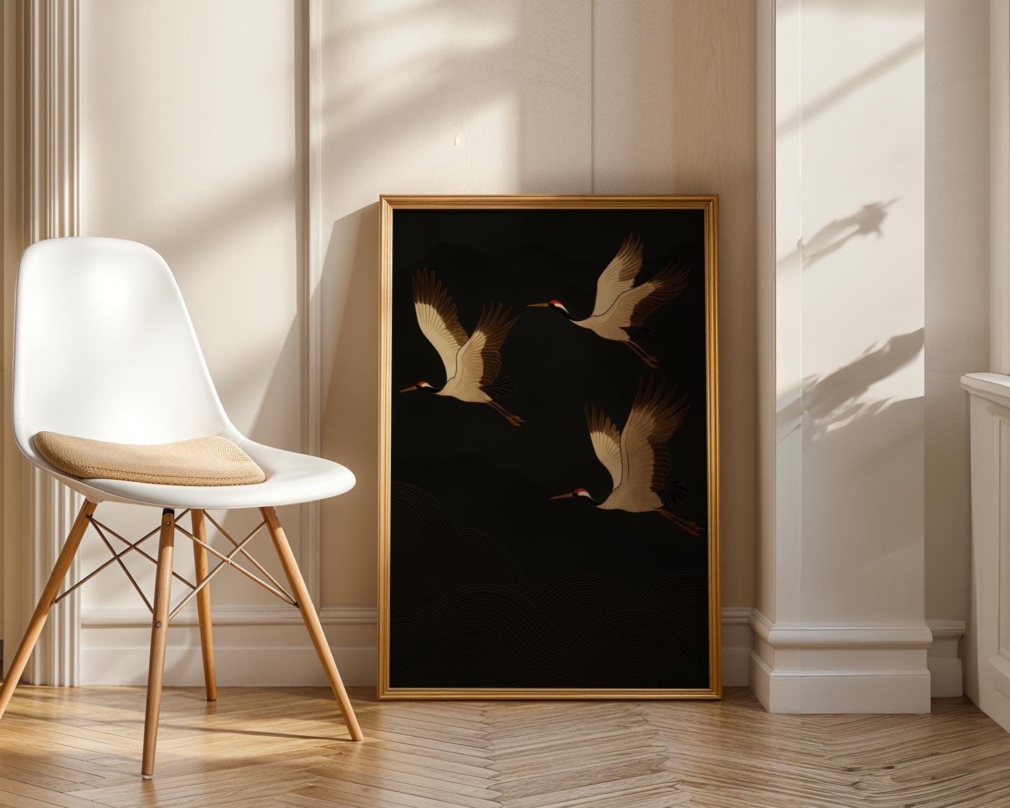 Japanese Crane Print, Minimalist Zen Wall Art (Digital Download) - view 5