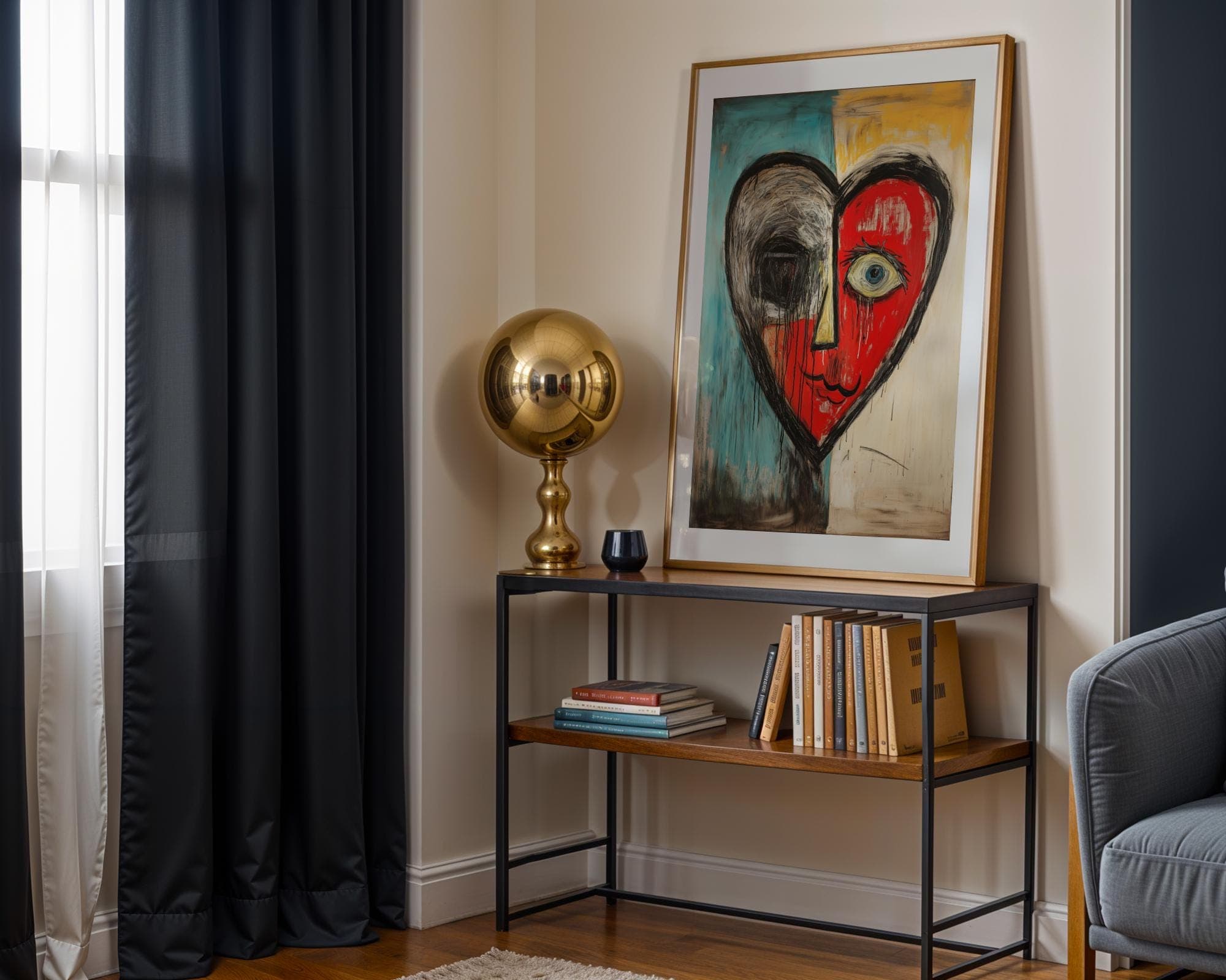 Picasso Heart Painting, Abstract Picasso-Style Painting, Colorful Abstract Heart Art, Modern Wall Decor, Picasso-Inspired Art, Heart Poster - view 5