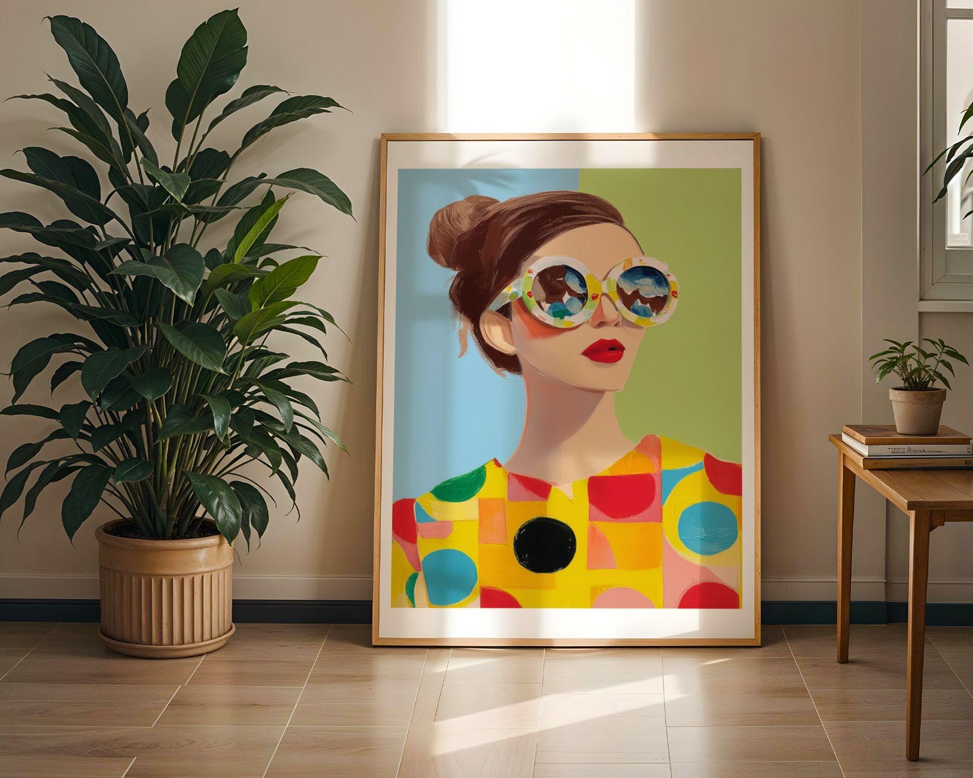 Colorful Retro Woman Wall Art Print ā Pop Art Fashion Art, Retro Pop Art, Retro Chic Girl Poster, Feminine Wall Decor, Girly Wal Print - view 5