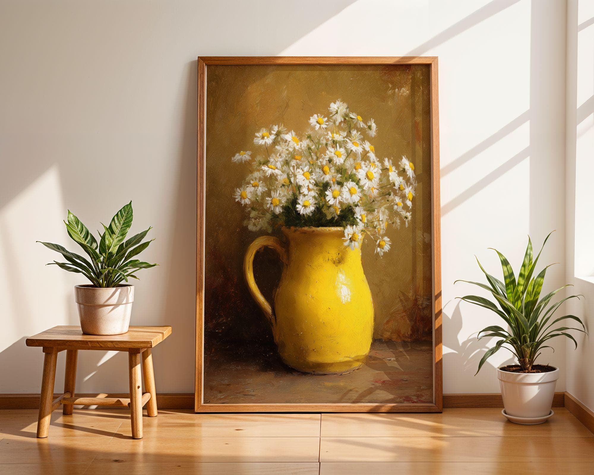Vintage Floral Wall Art – Daisy Bouquet Rustic Print, Cottagecore Daisies, Daisy Bouquet Wall Art, Rustic Floral Wall Art, Botanical Art - view 9